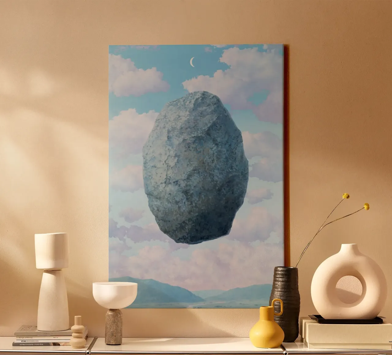 Boulder in the Sky Magritte canvas van Classic Art Prints