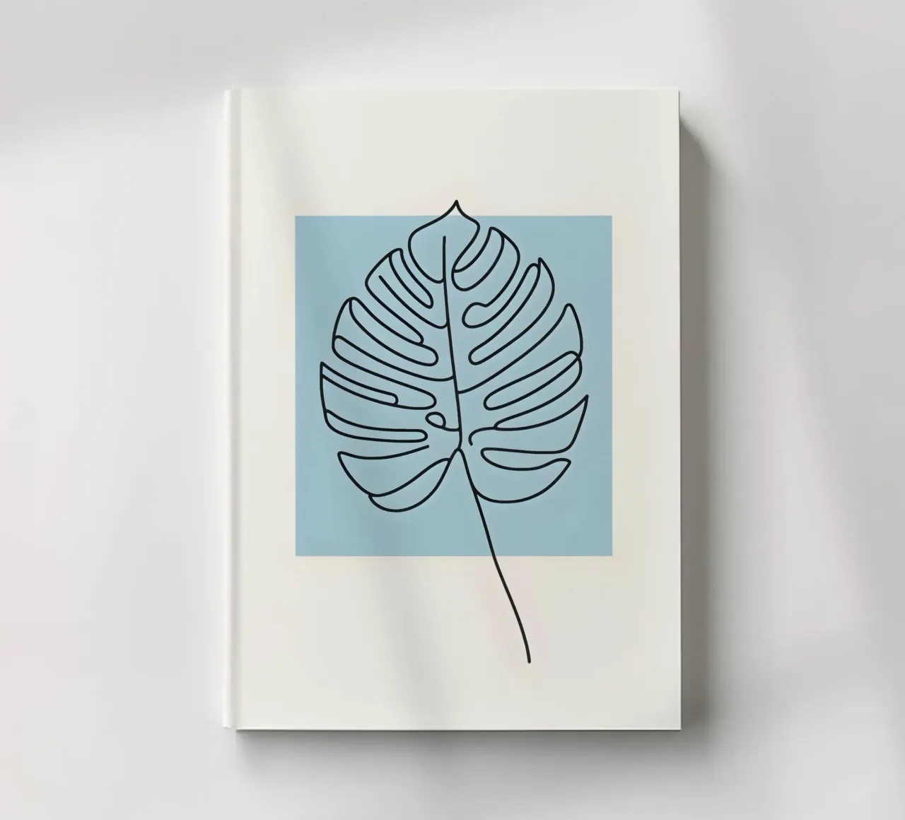 Minimalist Line Drawing of Monstera Leaf notebook by Bloom And Brush