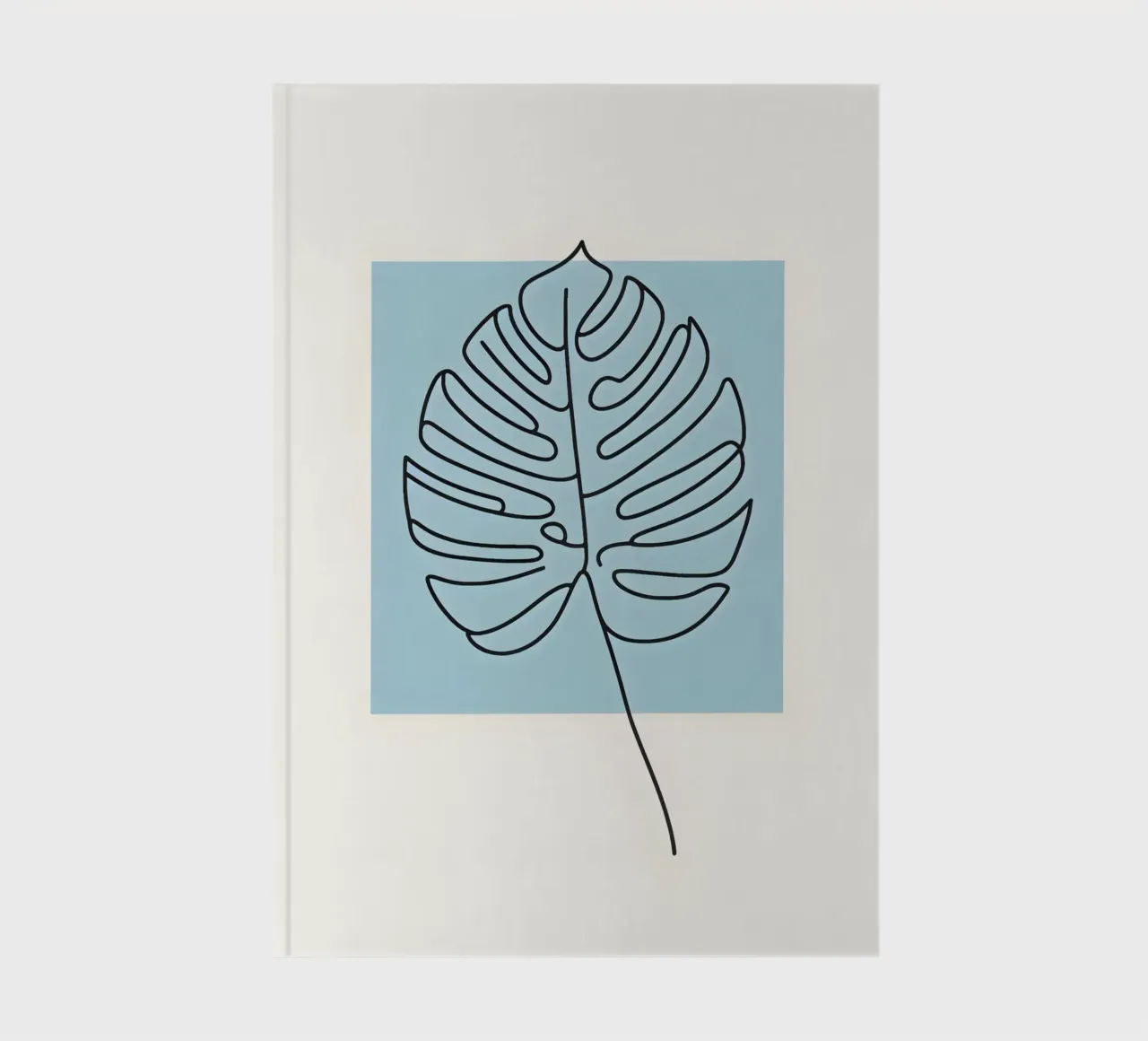 Minimalist Line Drawing of Monstera Leaf notebook by Bloom And Brush
