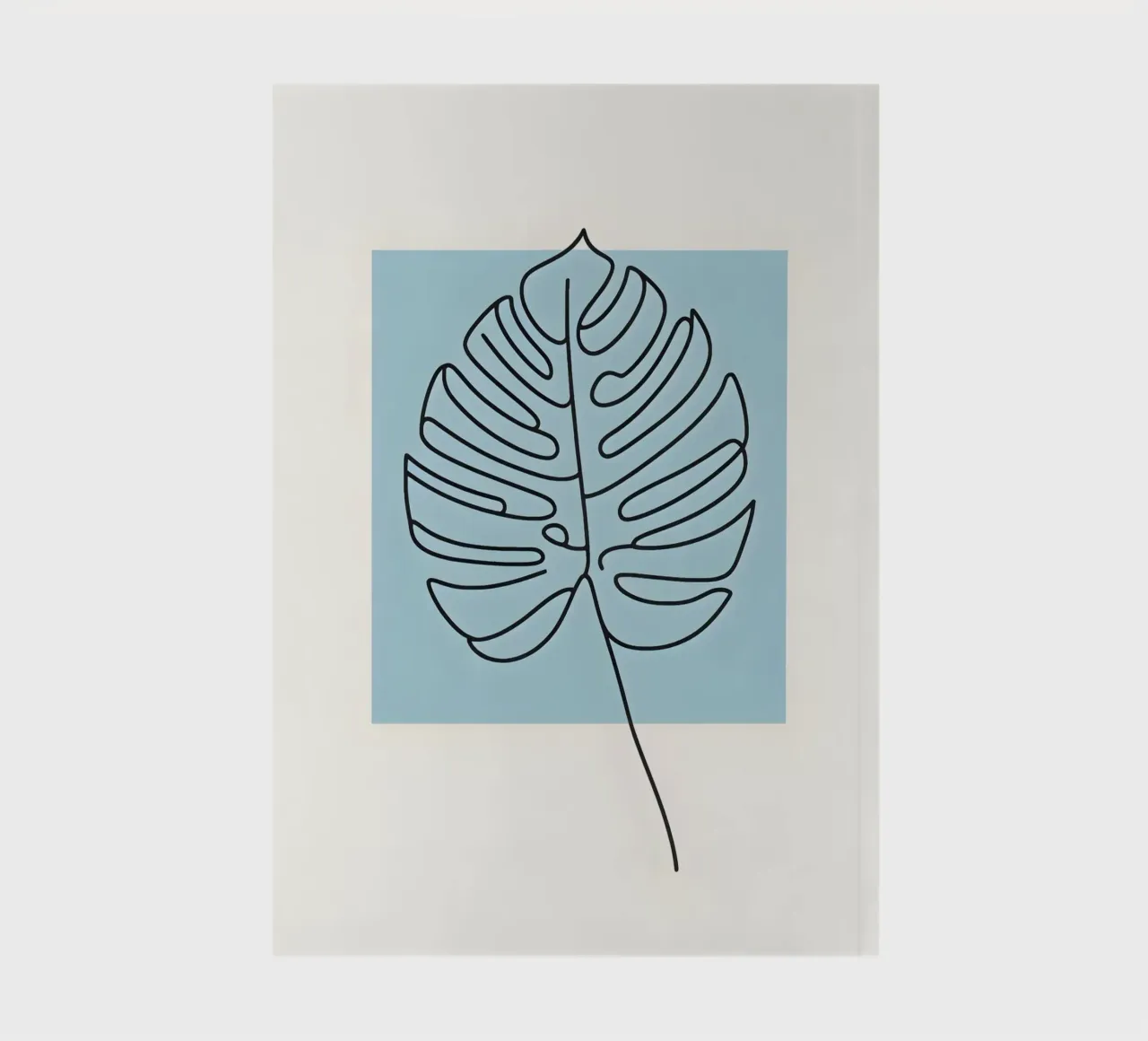 Minimalist Line Drawing of Monstera Leaf notebook by Bloom And Brush