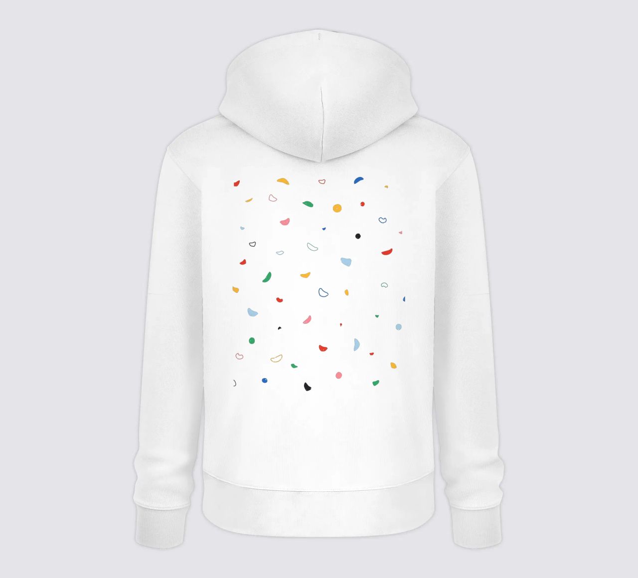 Parete di arrampicata colorata felpa con cappuccio da justclimberthings