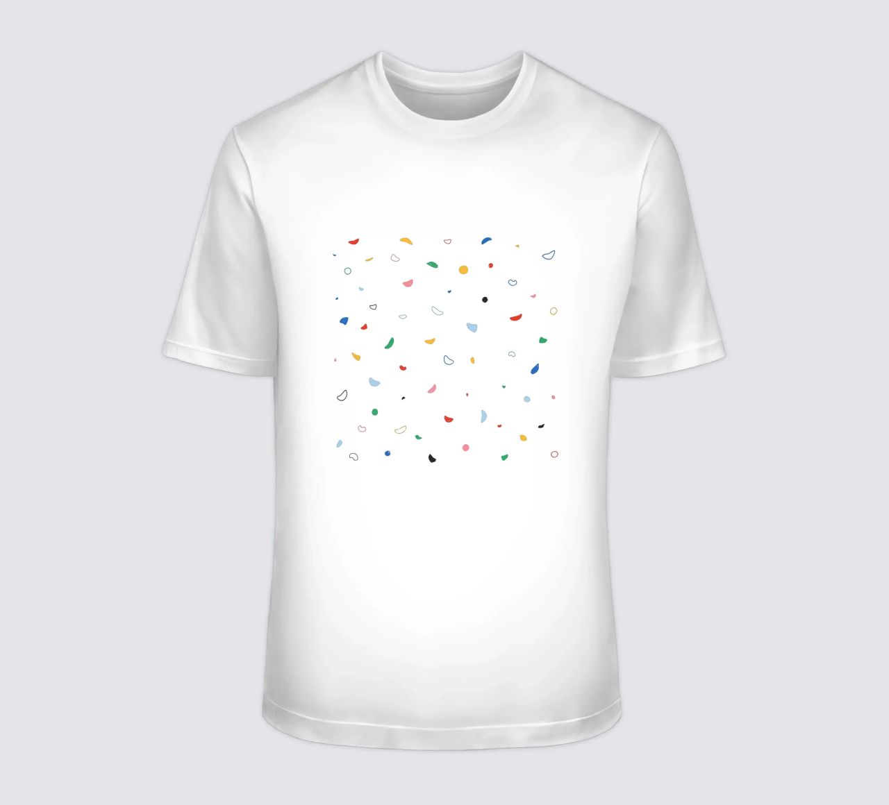 Parete di arrampicata colorata t-shirt da justclimberthings