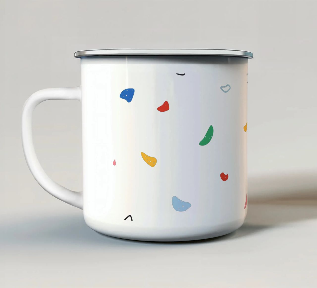 Parete di arrampicata colorata tazza in smalto da justclimberthings