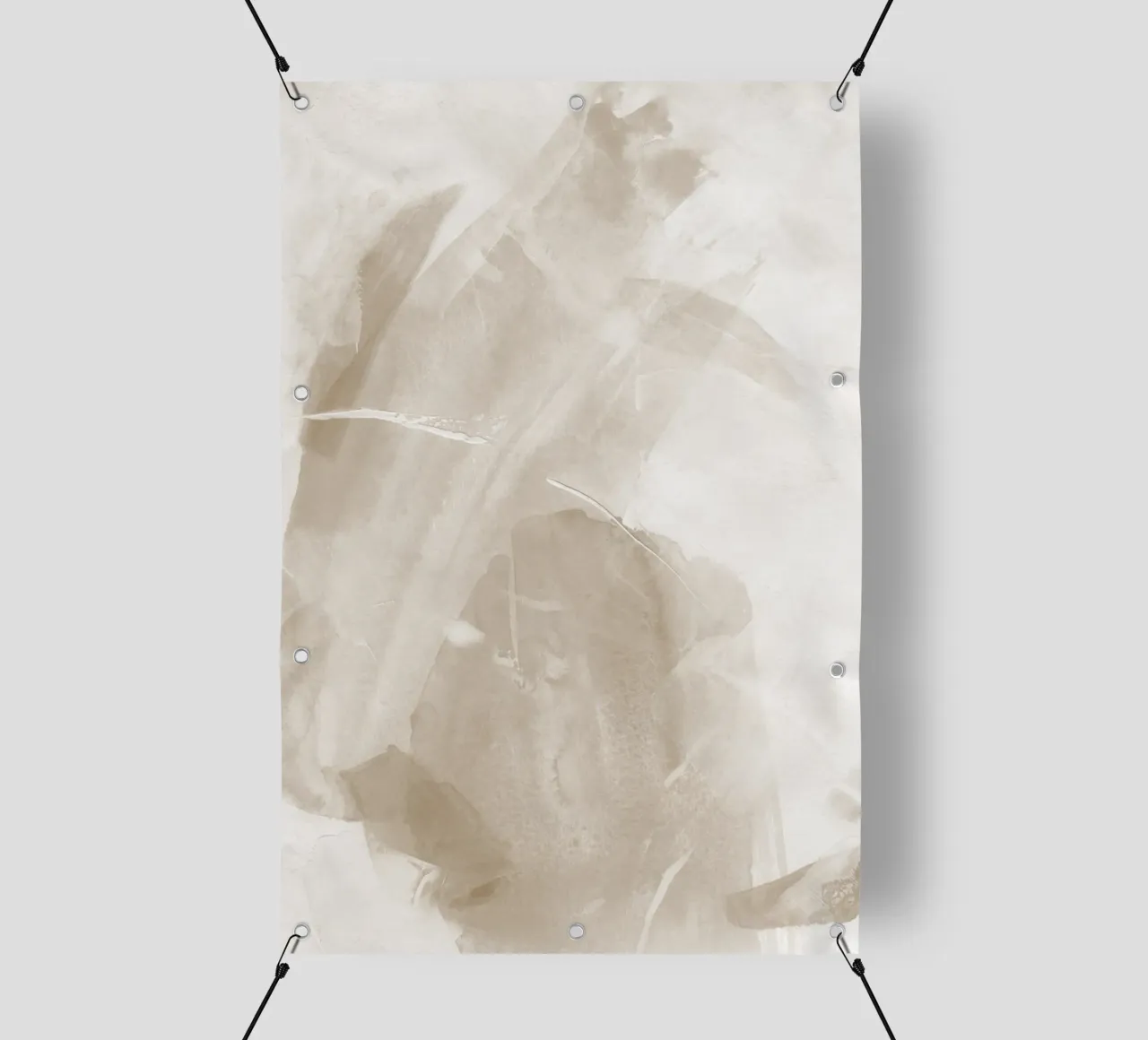 Pennellate astratte beige 1 telo in pvc da NouveauPrints
