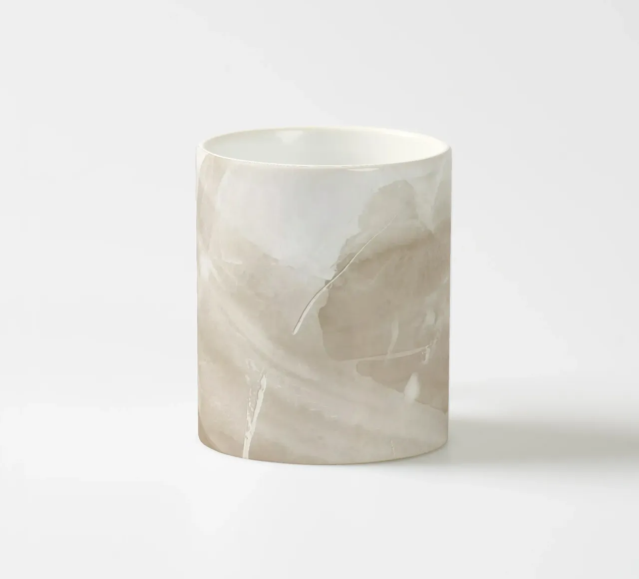 Pennellate astratte beige 1 tazza in ceramica da NouveauPrints
