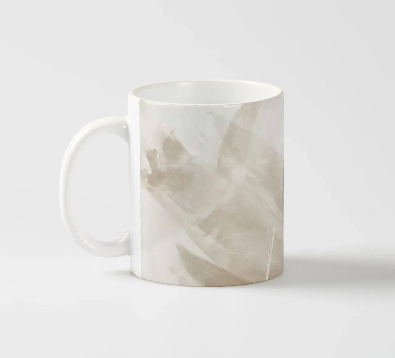 Pennellate astratte beige 1 tazza in ceramica da NouveauPrints