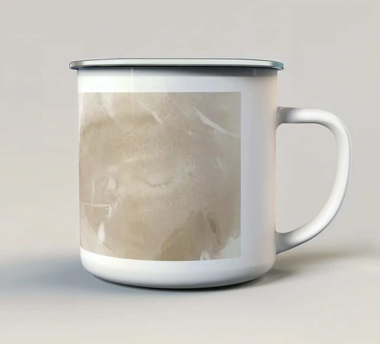 Pennellate astratte beige 1 tazza in smalto da NouveauPrints