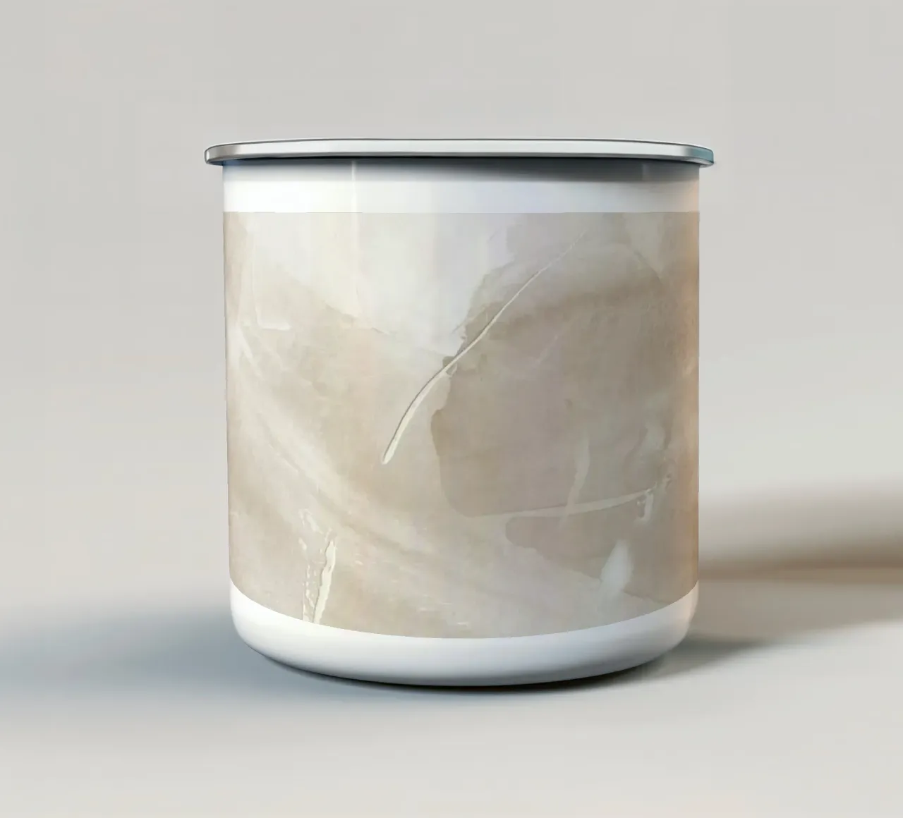 Pennellate astratte beige 1 tazza in smalto da NouveauPrints