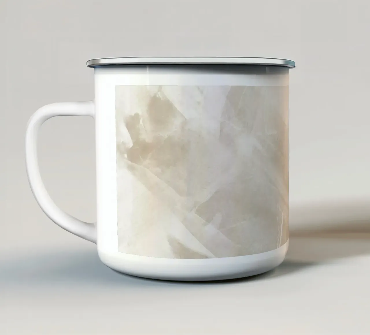 Pennellate astratte beige 1 tazza in smalto da NouveauPrints