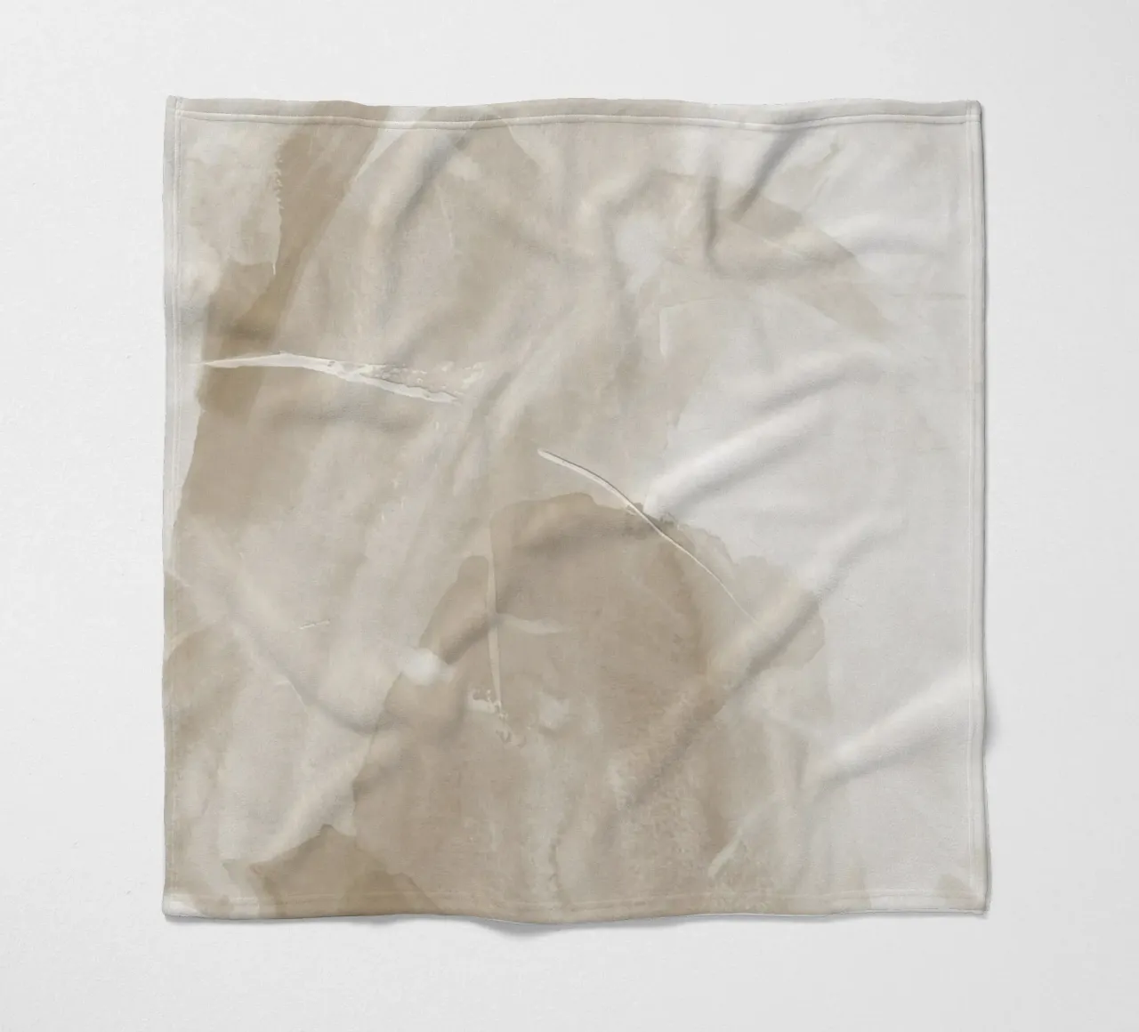 Pennellate astratte beige 1 coperta in pile da NouveauPrints