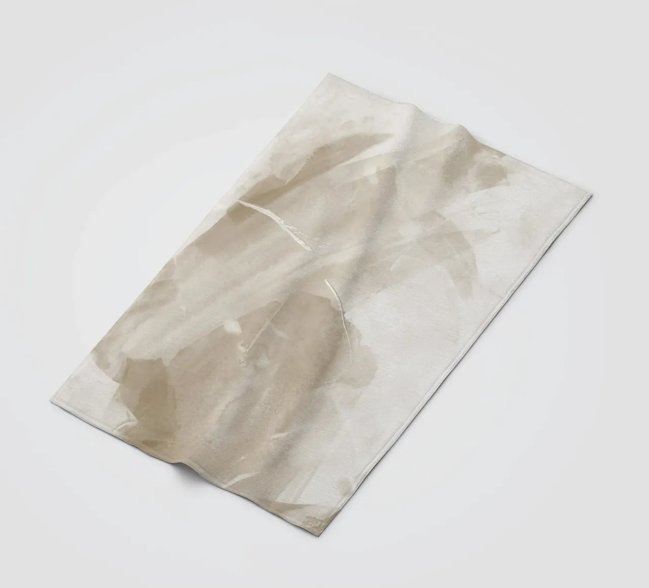 Pennellate astratte beige 1 coperta in pile da NouveauPrints