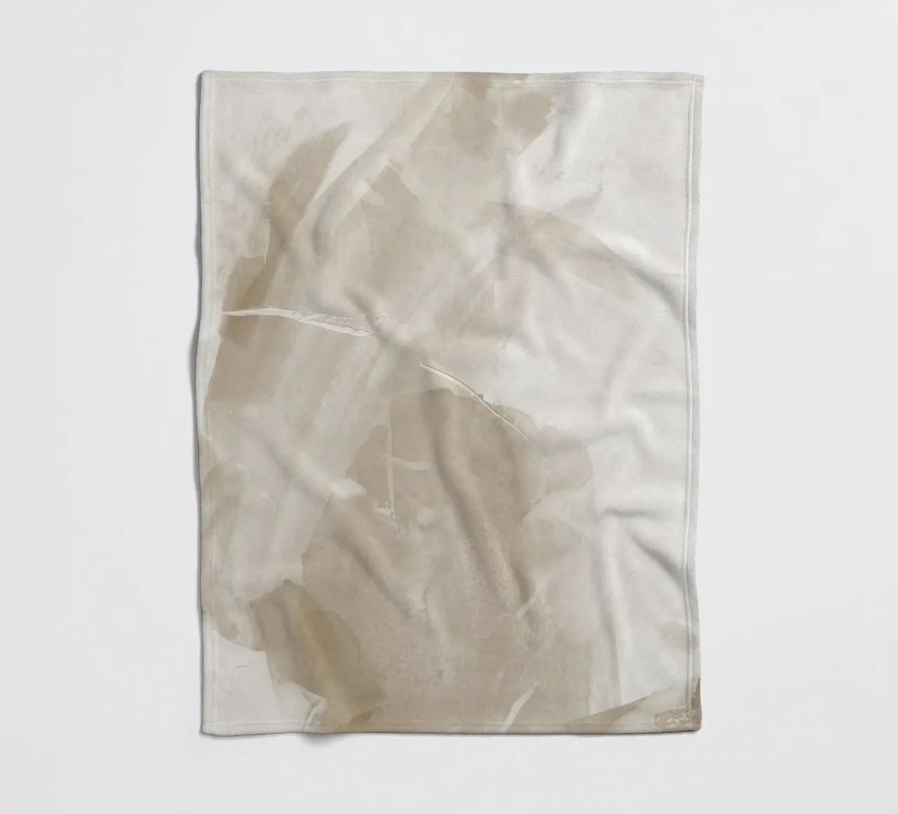 Pennellate astratte beige 1 coperta in pile da NouveauPrints