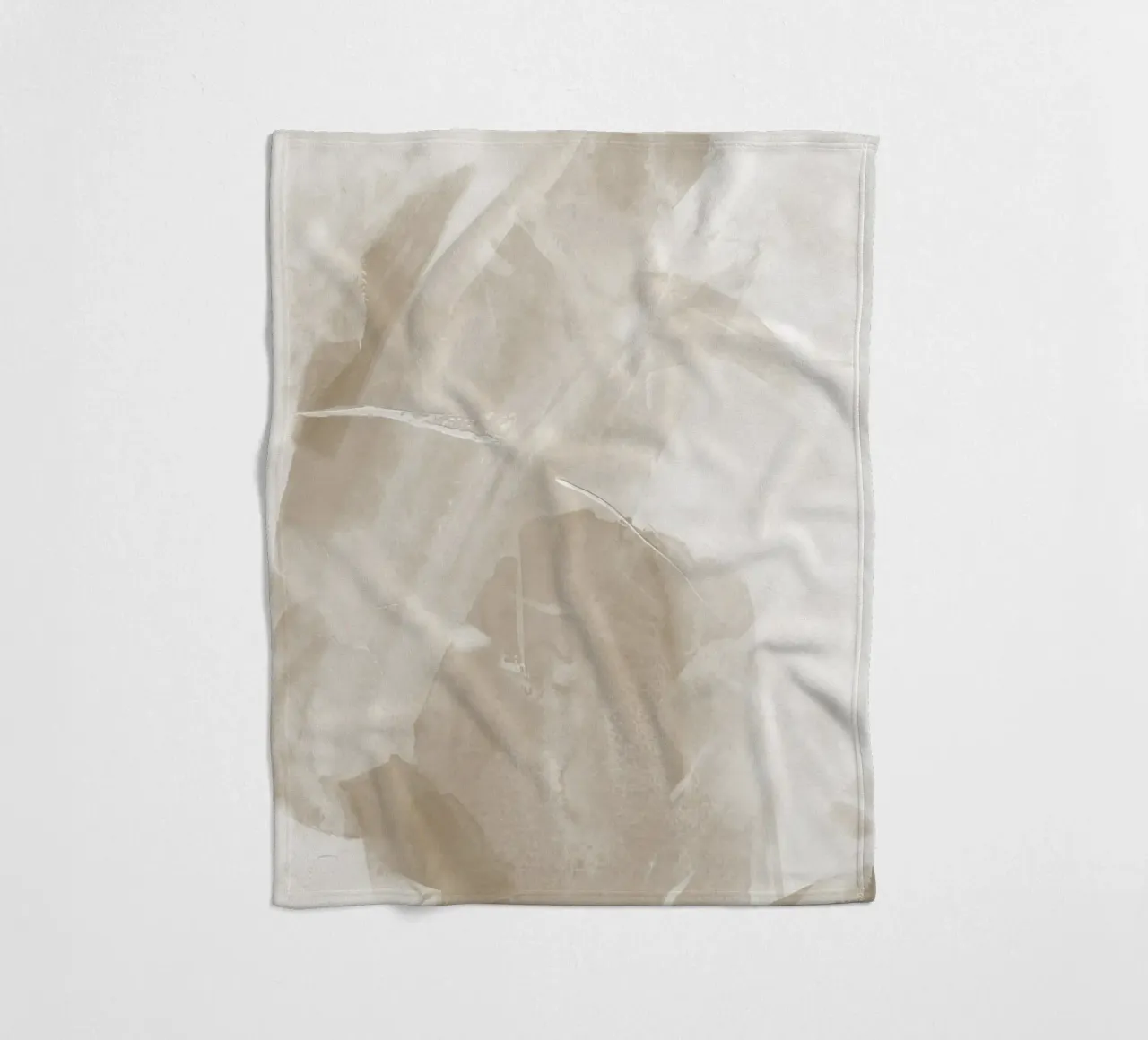 Pennellate astratte beige 1 coperta in pile da NouveauPrints