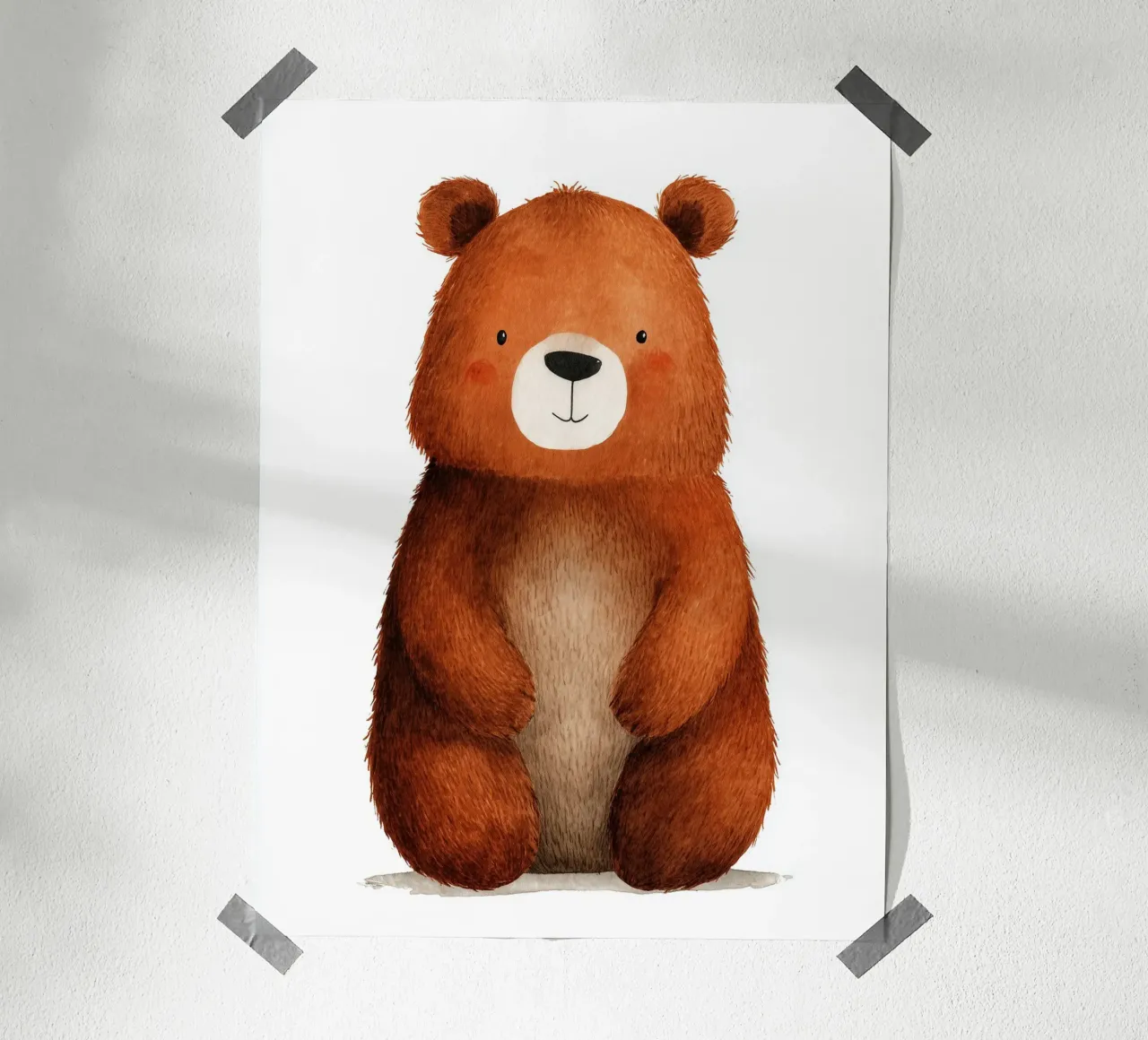 Poster di un simpatico orso bruno carta hahnemühle da Kid’s Dream