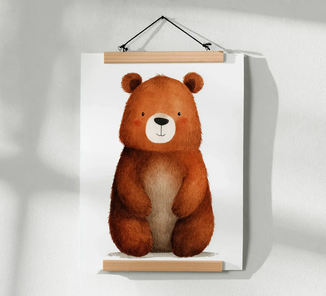 Poster di un simpatico orso bruno carta hahnemühle da Kid’s Dream