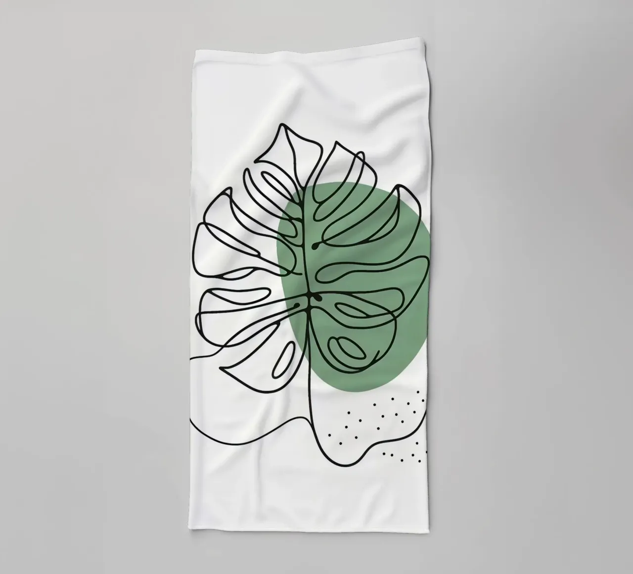 Minimalist Line Drawing of Monstera Leaf towel by Bloom And Brush