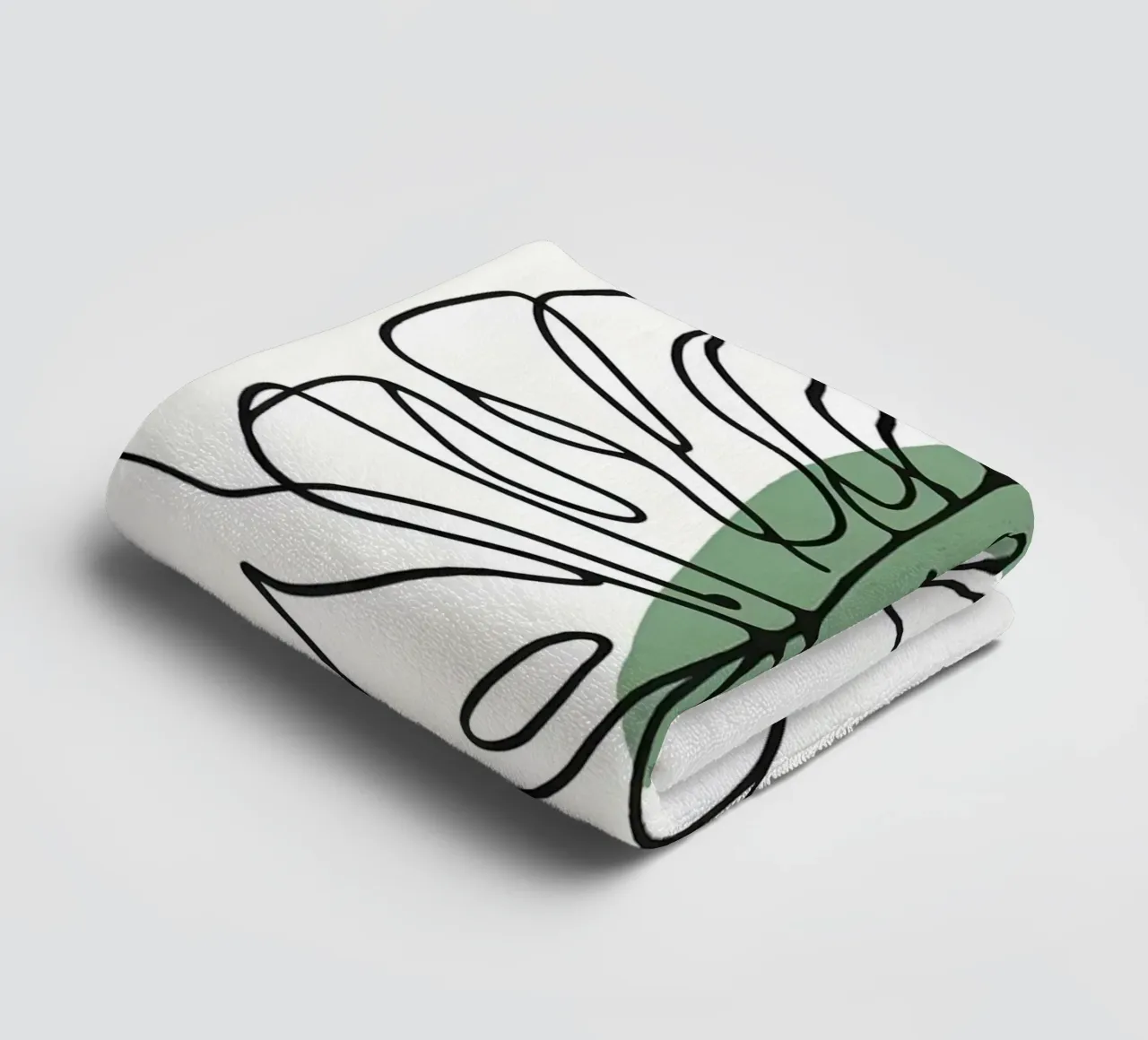 Minimalist Line Drawing of Monstera Leaf towel by Bloom And Brush