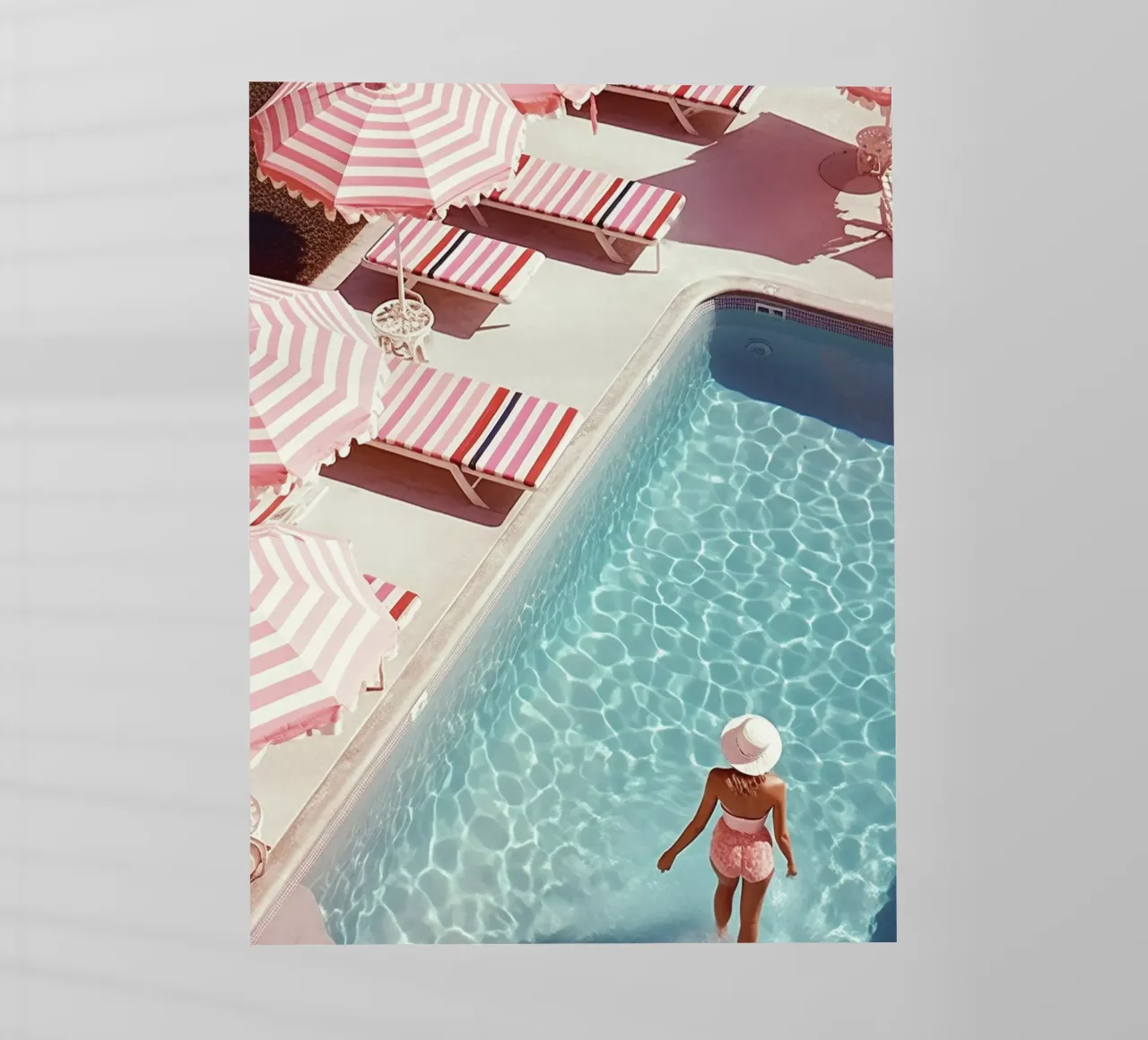 Pink Miami Swimming Pool Scene pellicola backlit da GraceDigitalArtCo