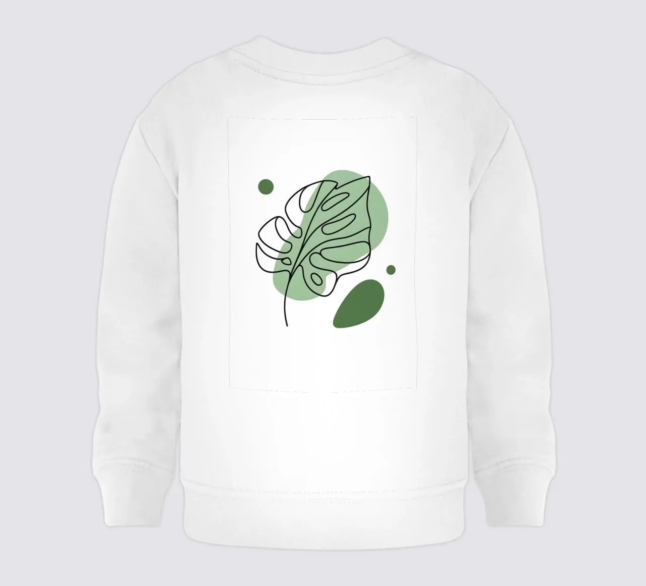 Disegno lineare minimalista di una foglia di Monstera felpa neonato da Bloom And Brush