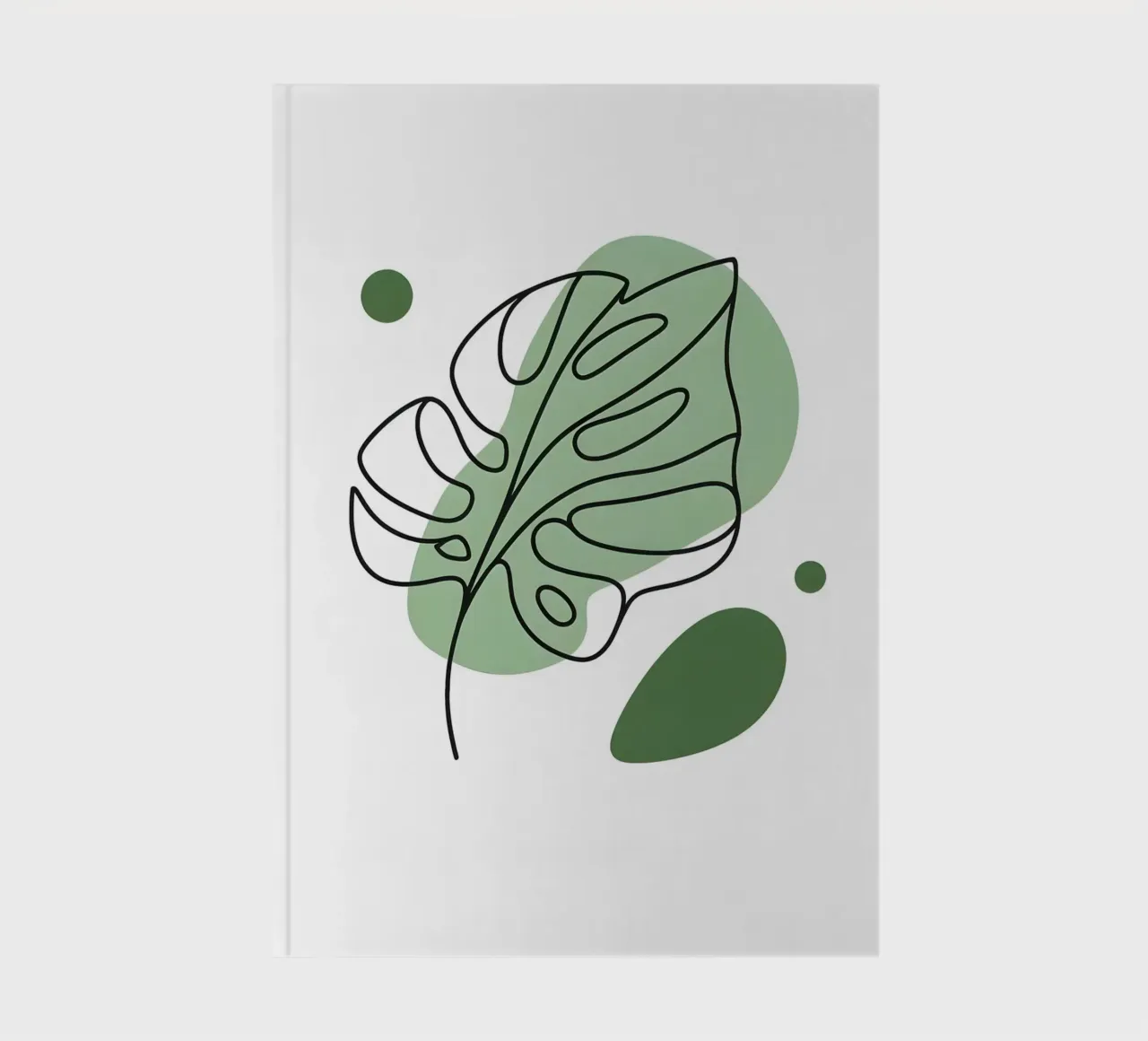 Minimalist Line Drawing of Monstera Leaf notebook by Bloom And Brush