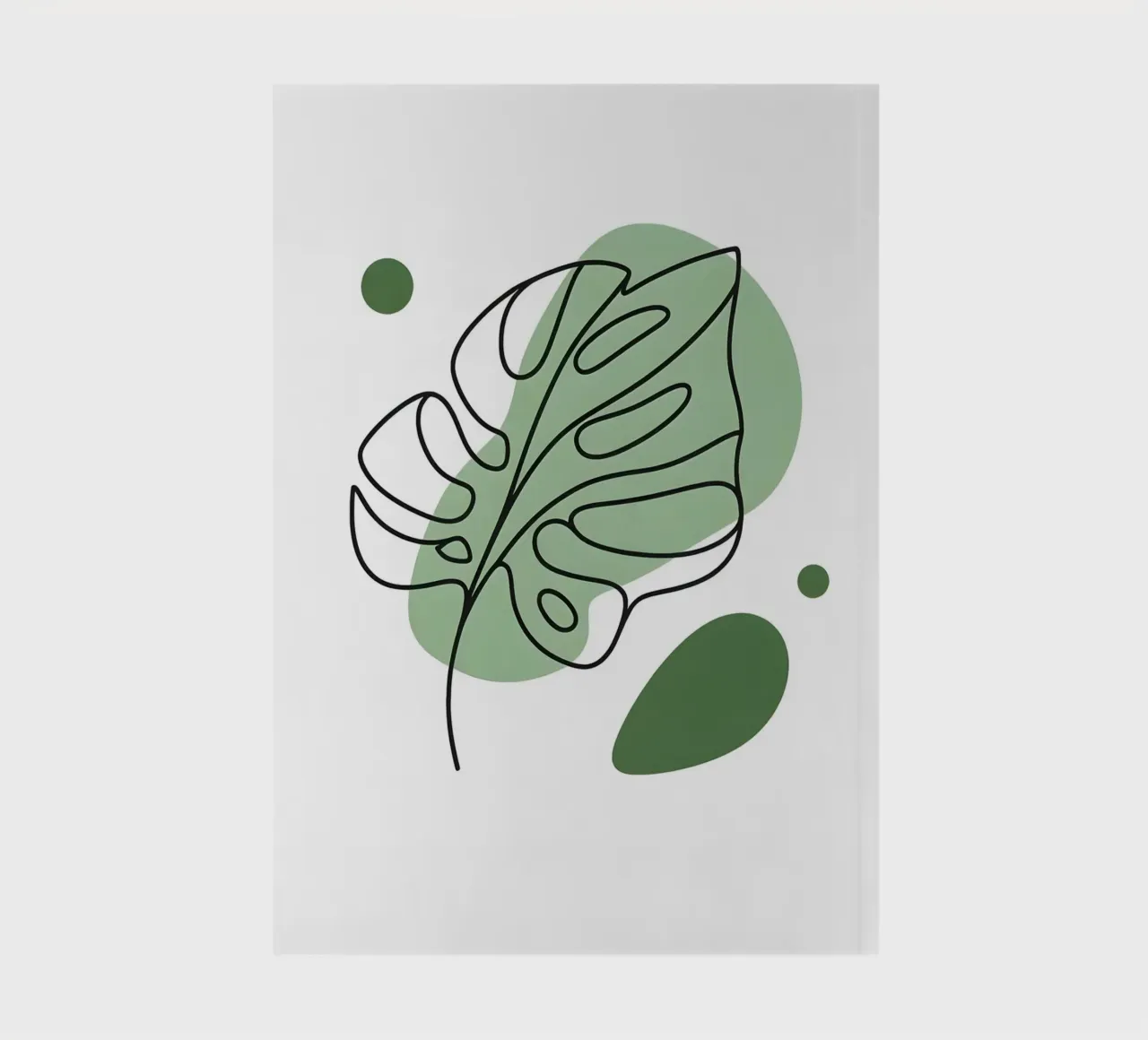 Minimalist Line Drawing of Monstera Leaf notebook by Bloom And Brush