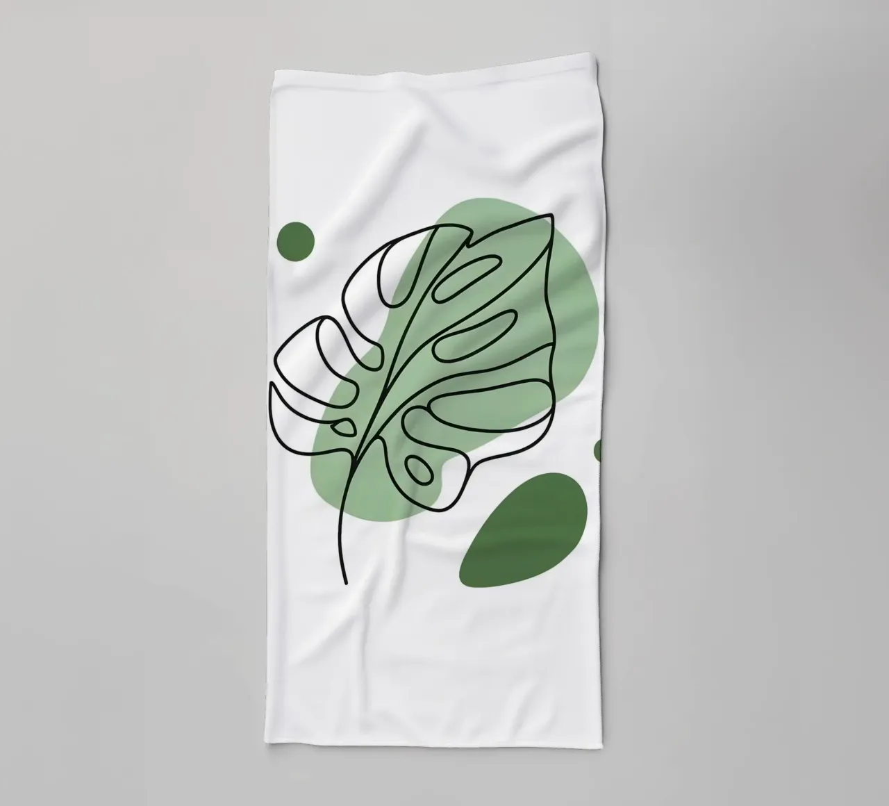 Minimalist Line Drawing of Monstera Leaf towel by Bloom And Brush