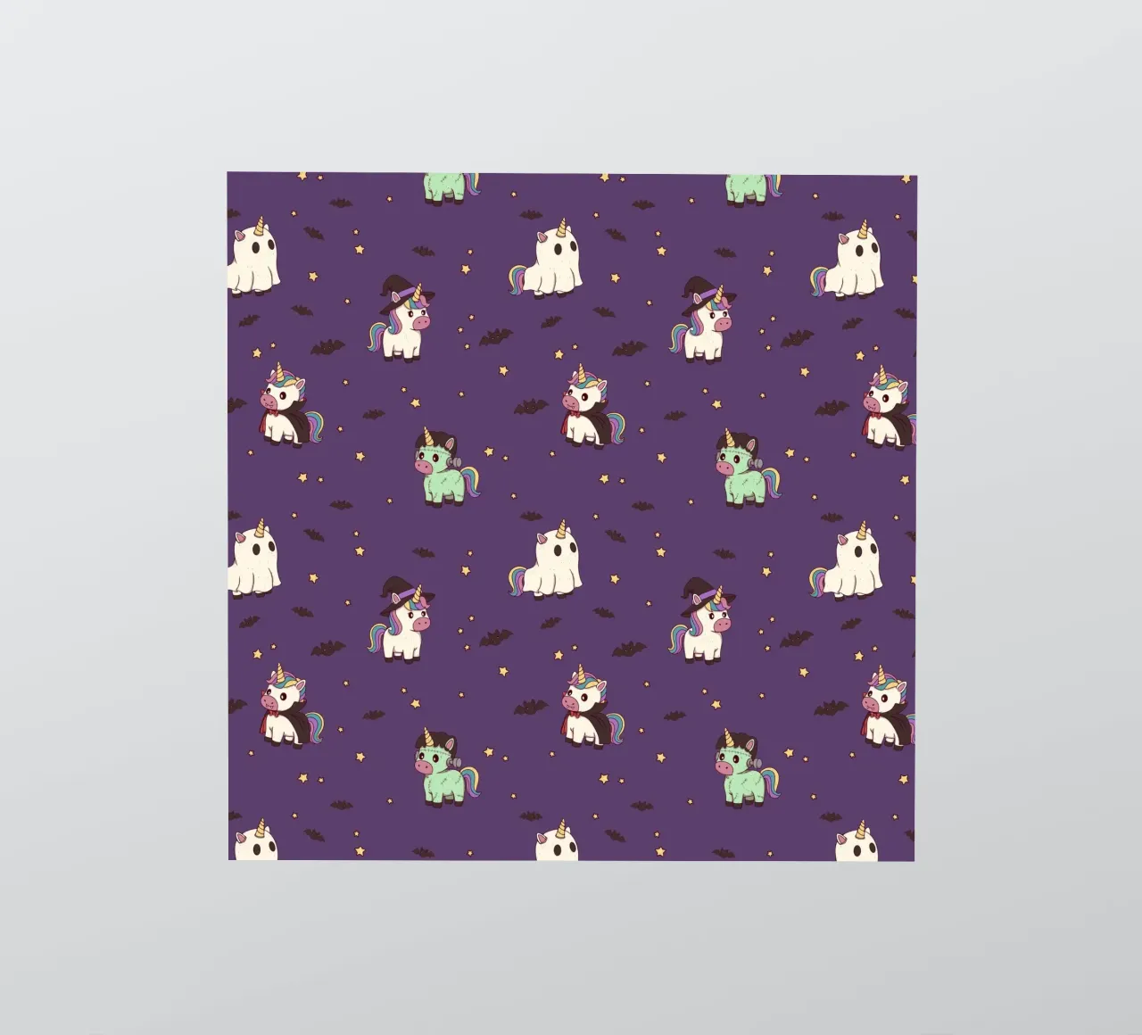 Halloween Unicorn Party Pattern pegatina de Loobs