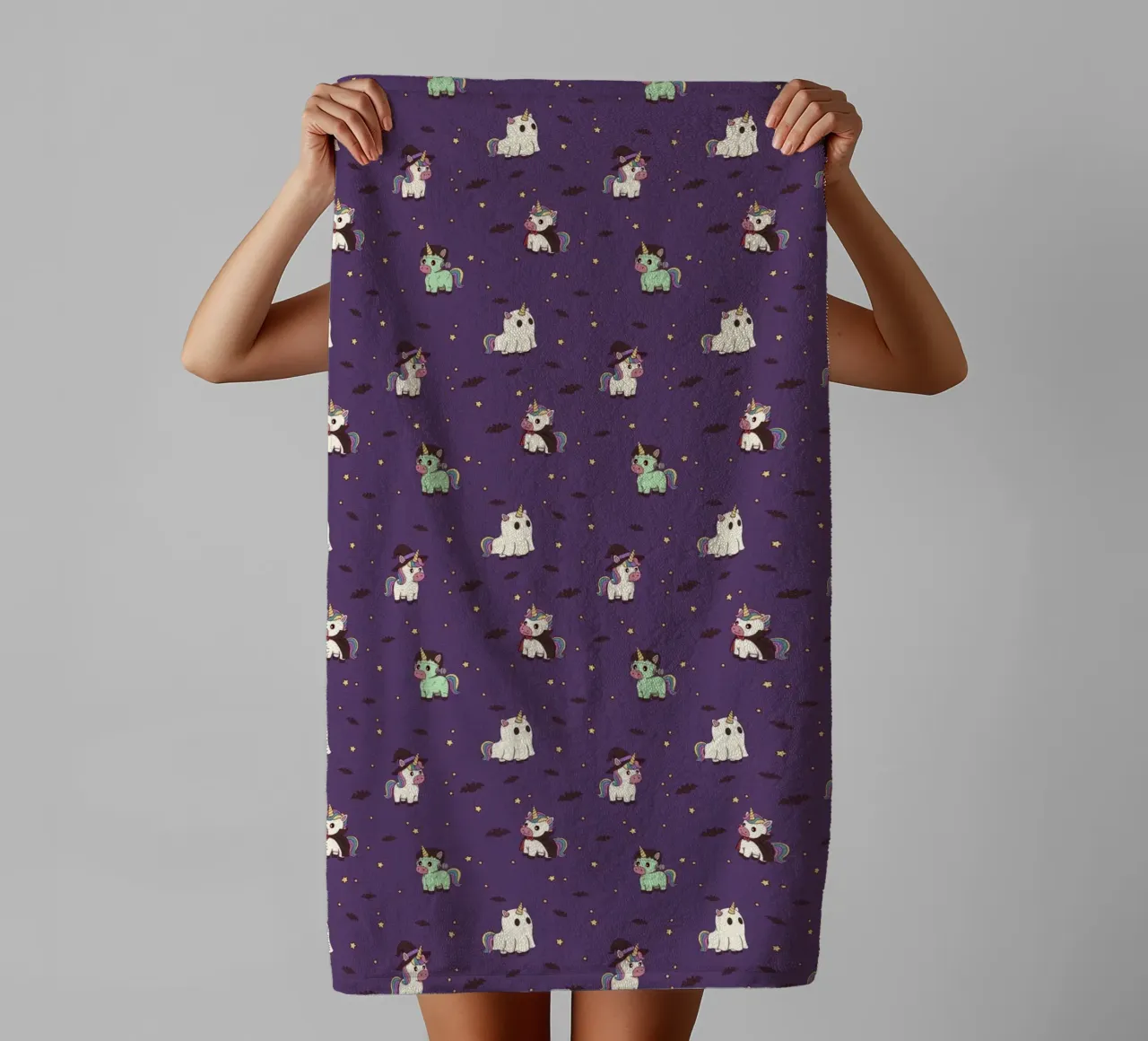 Halloween Unicorn Party Pattern toalla de baño de Loobs