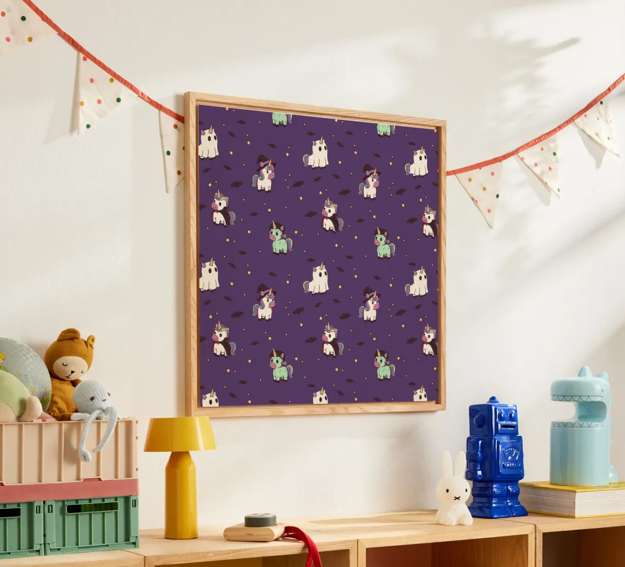 Halloween Unicorn Party Pattern metacrilato de Loobs