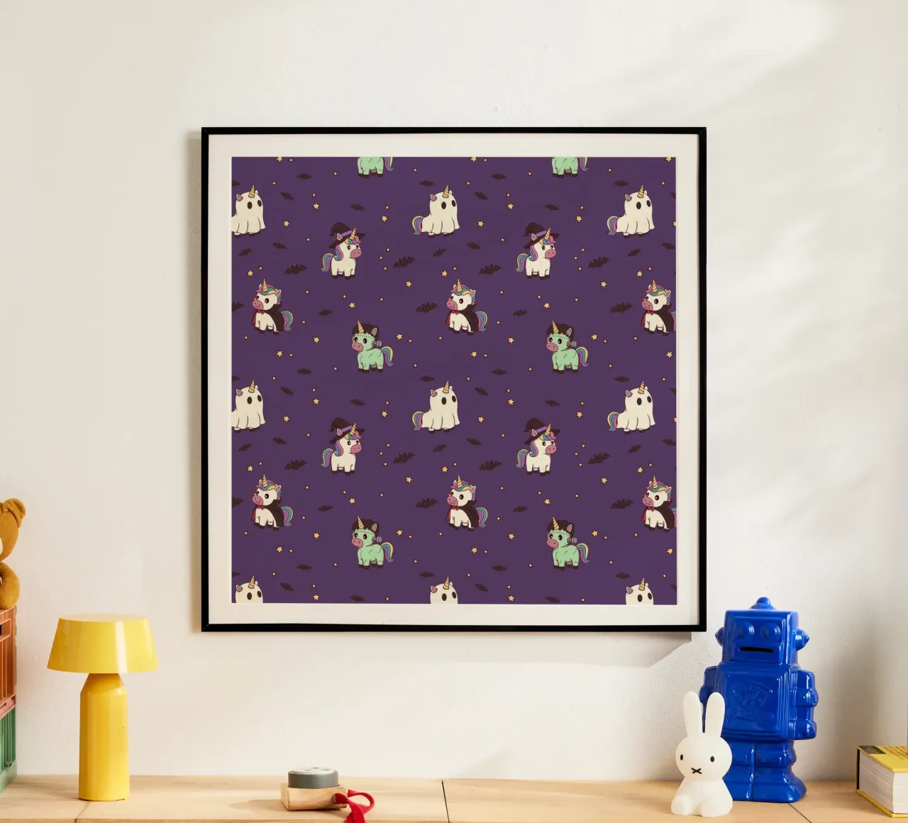 Halloween Unicorn Party Pattern hahnemühle de Loobs