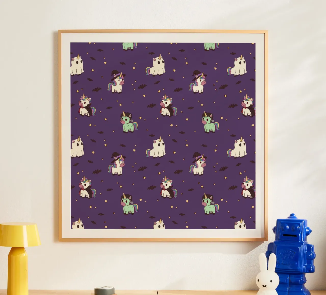 Halloween Unicorn Party Pattern hahnemühle de Loobs