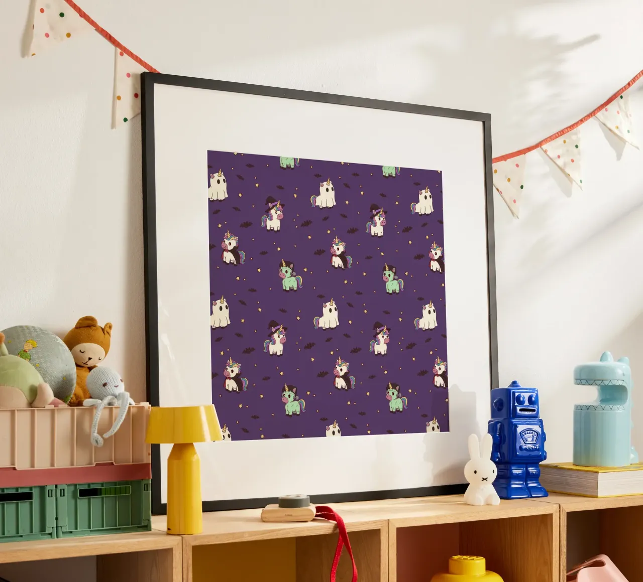 Halloween Unicorn Party Pattern hahnemühle de Loobs
