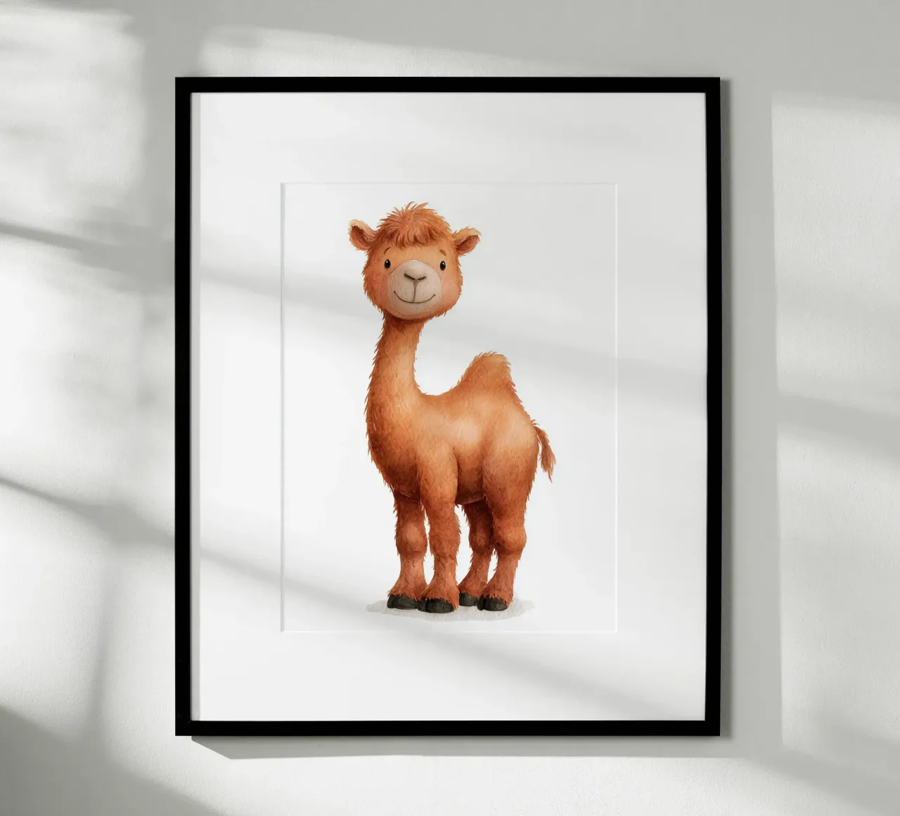 Poster per la cameretta dei bambini con cammello sorridente carta hahnemühle da Kid’s Dream