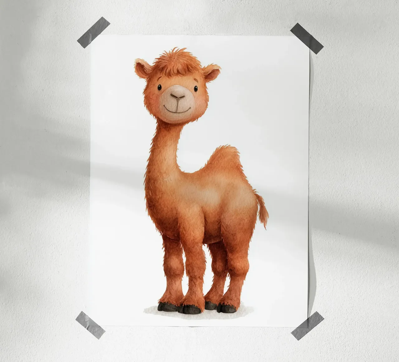 Poster per la cameretta dei bambini con cammello sorridente carta hahnemühle da Kid’s Dream