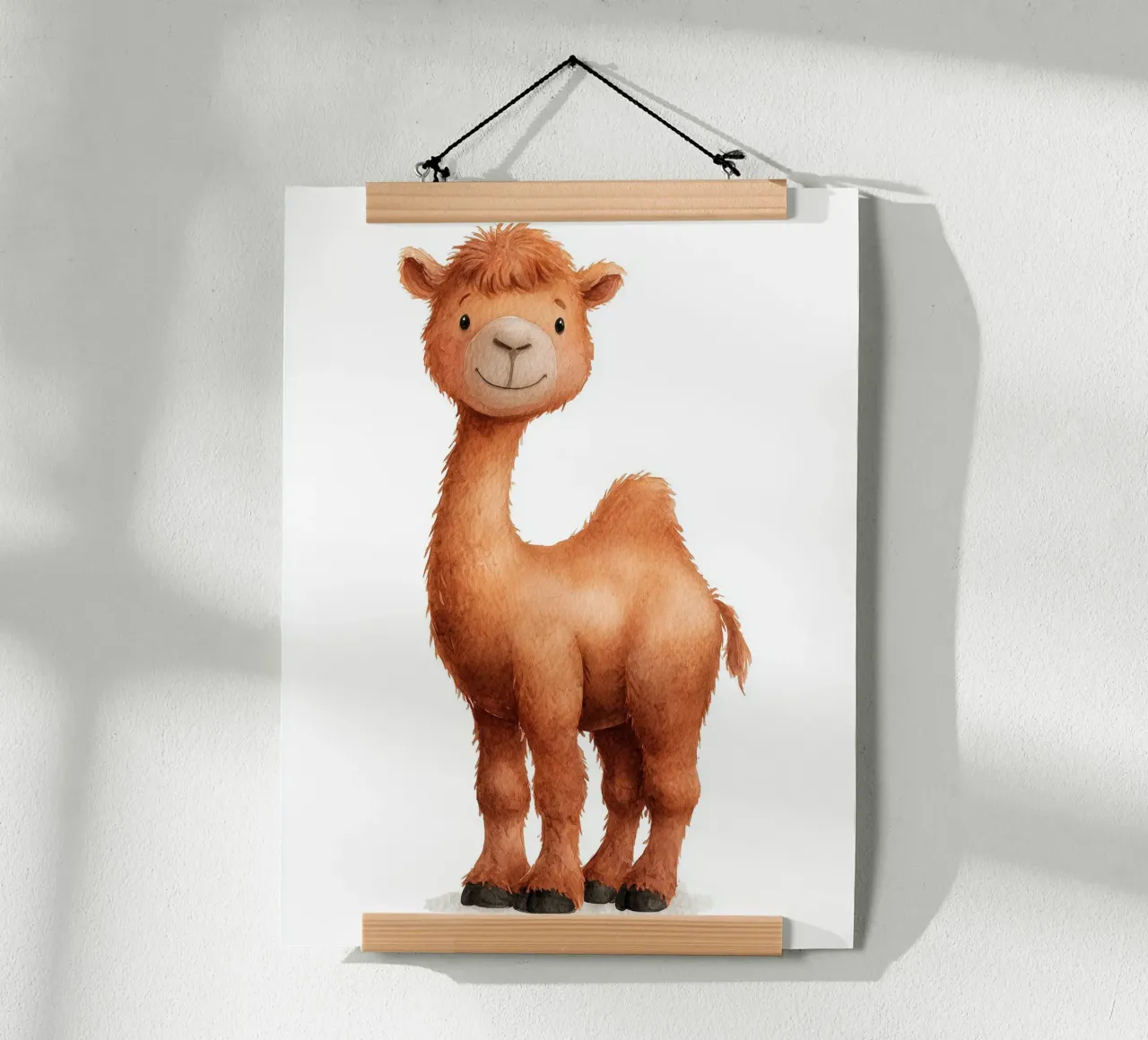 Poster per la cameretta dei bambini con cammello sorridente carta hahnemühle da Kid’s Dream