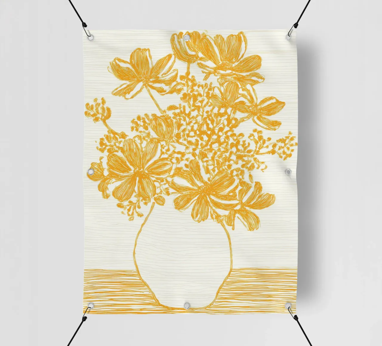 Fiori gialli astratti telo in pvc da IamHomeStudio