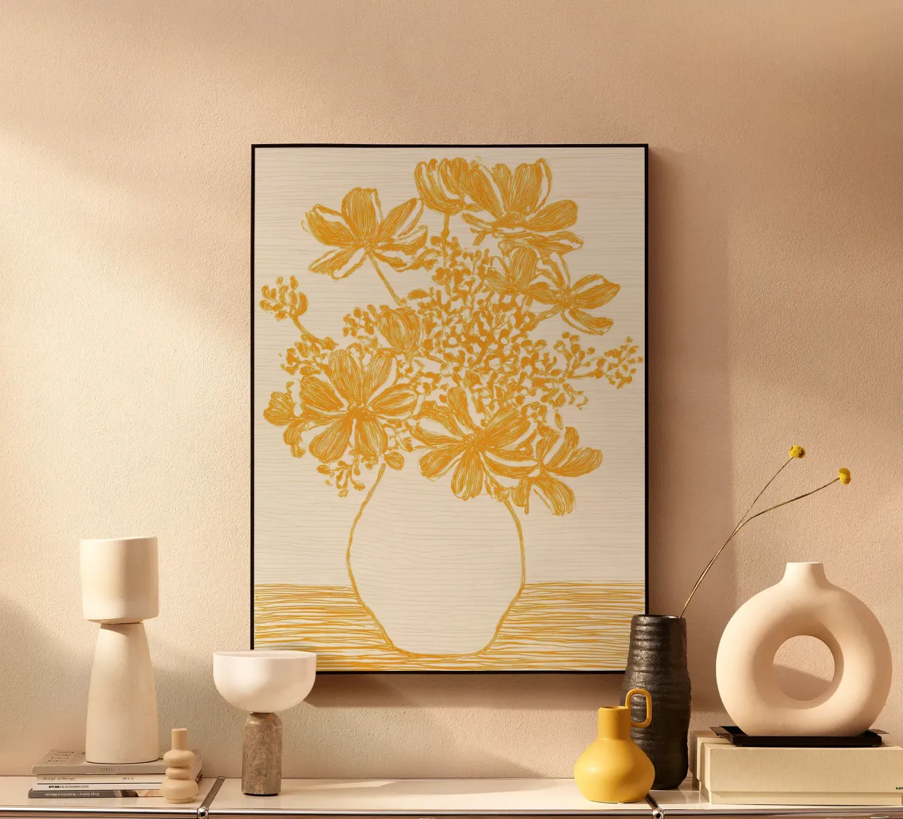 Fiori gialli astratti plexiglass da IamHomeStudio