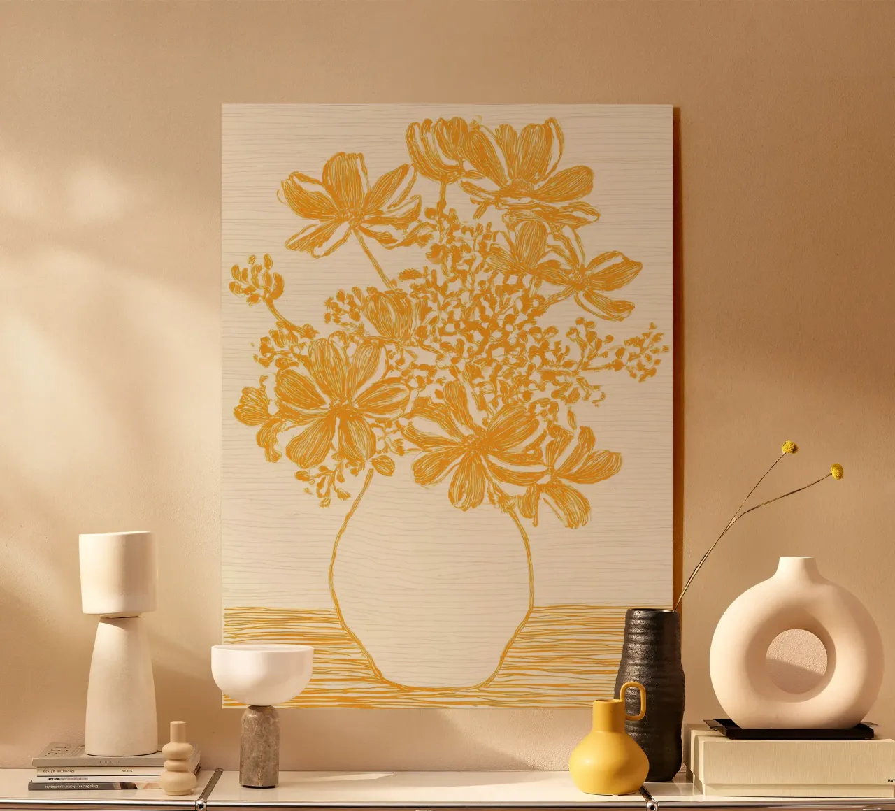 Fiori gialli astratti plexiglass da IamHomeStudio