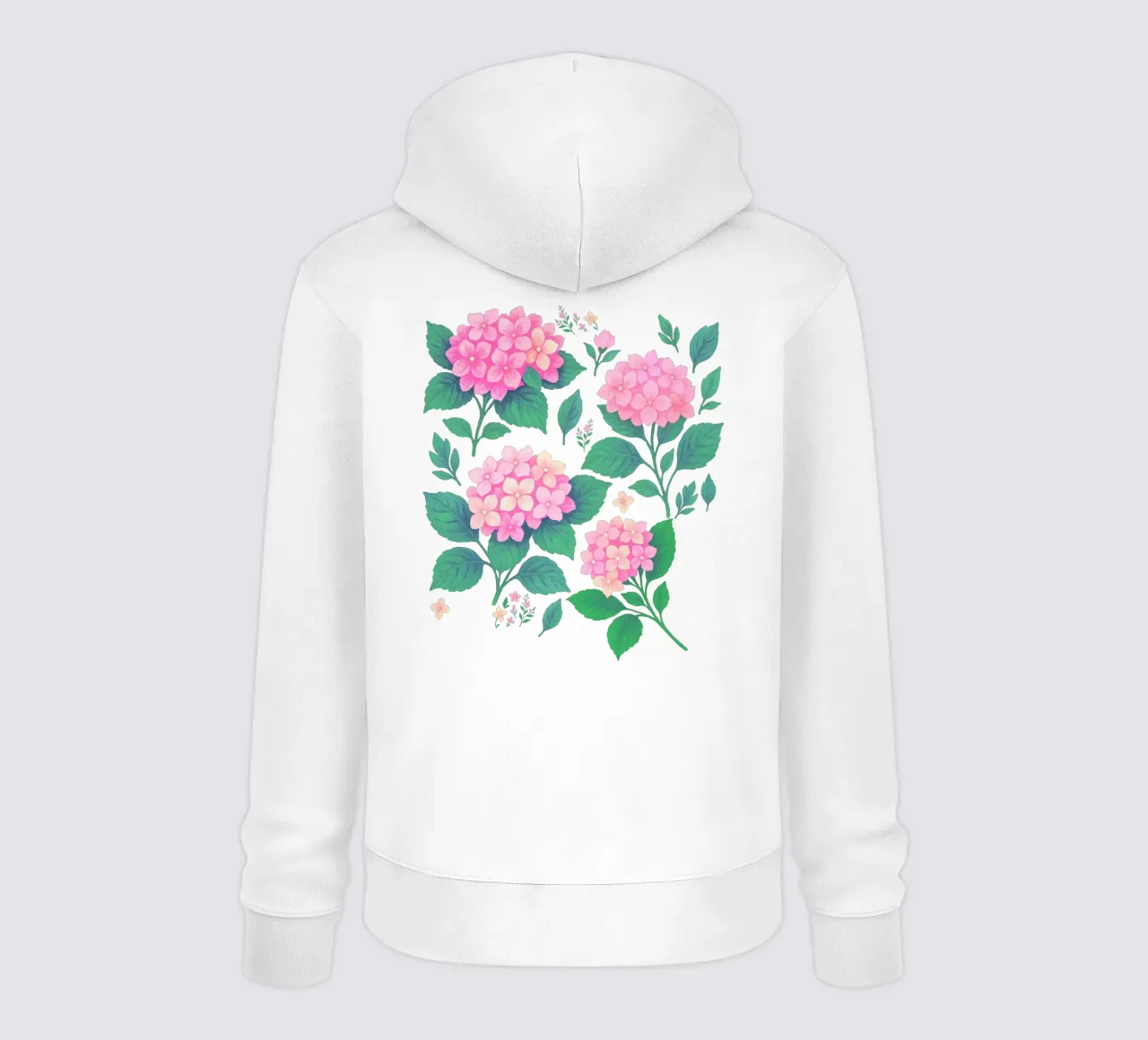 Ortensia rosa e verde felpa con cappuccio da SilverPegasus