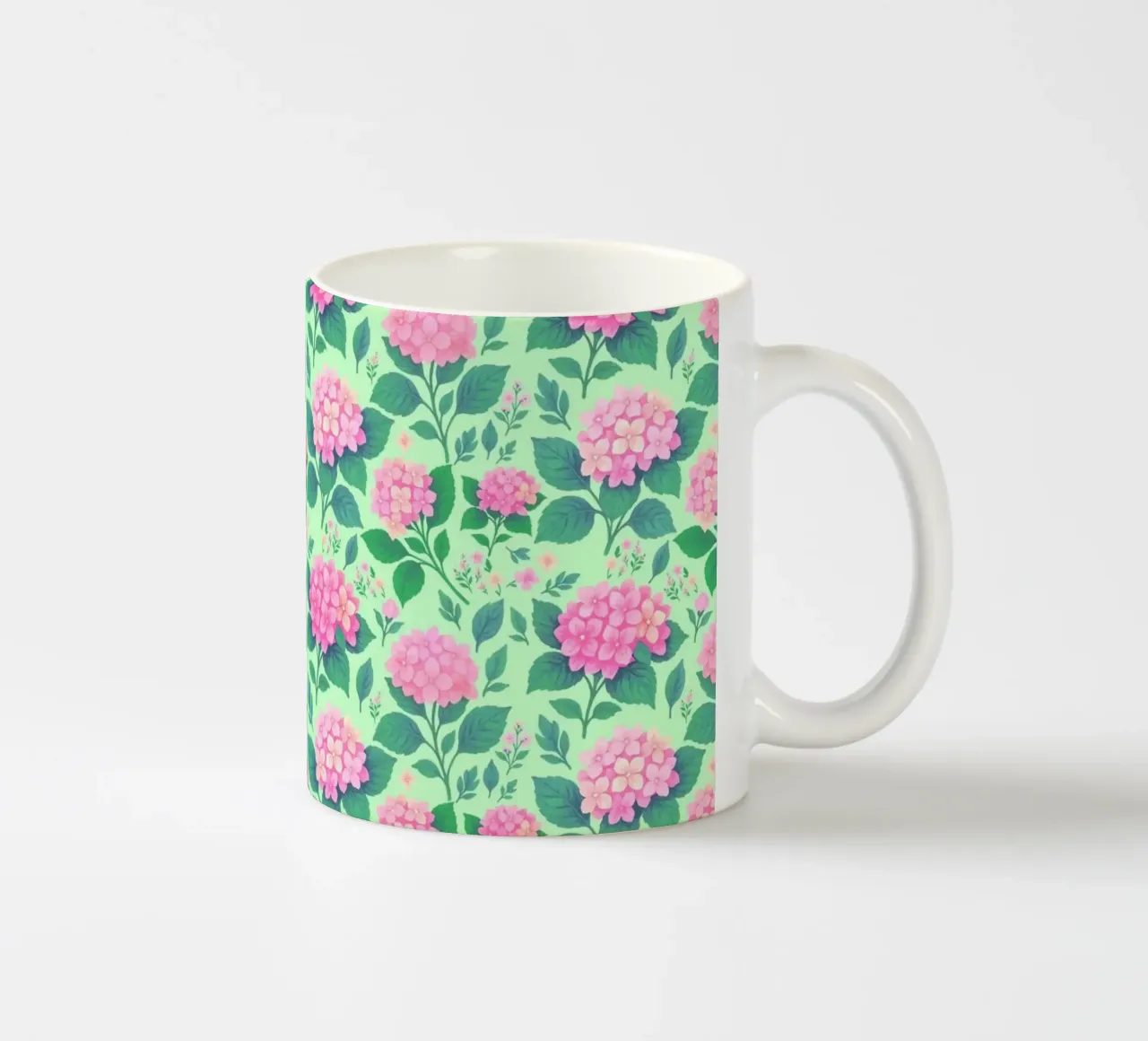 Ortensia rosa e verde tazza in ceramica da SilverPegasus