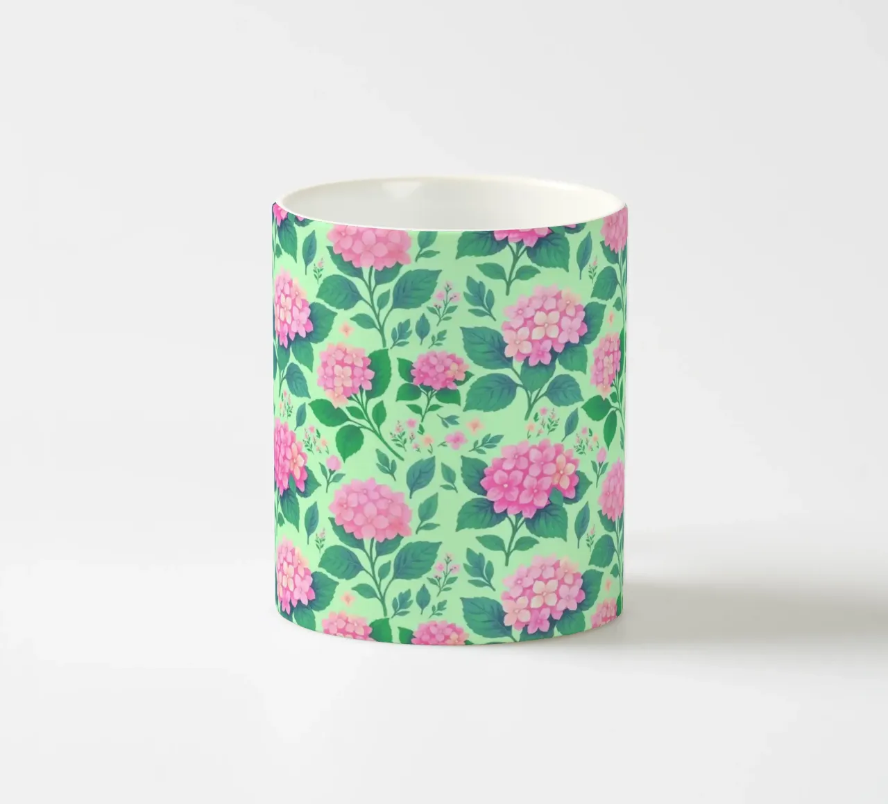 Ortensia rosa e verde tazza in ceramica da SilverPegasus