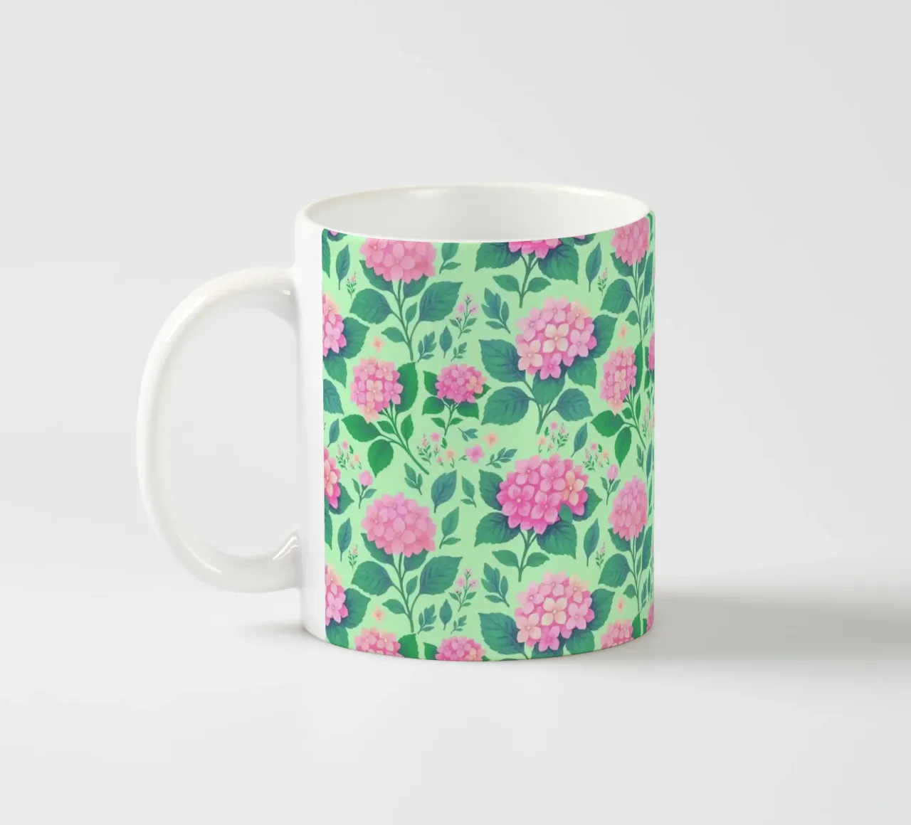 Ortensia rosa e verde tazza in ceramica da SilverPegasus