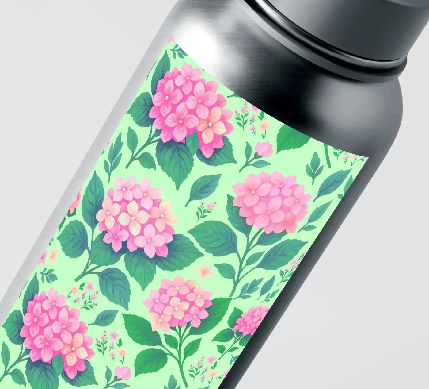 Ortensia rosa e verde adesivo da SilverPegasus