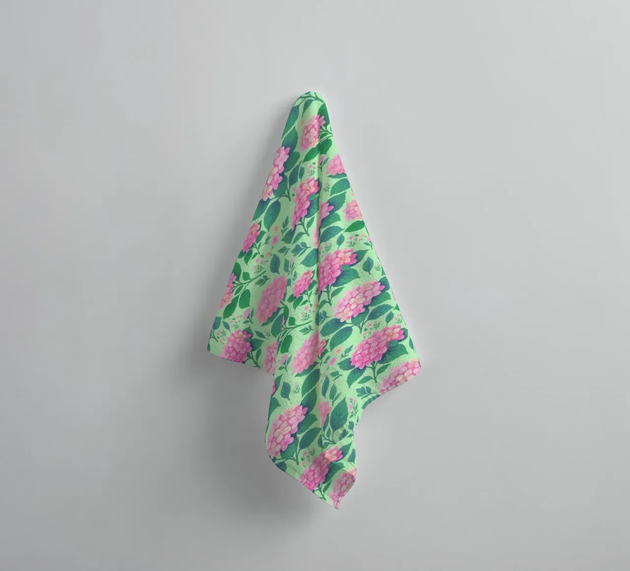 Ortensia rosa e verde asciugamano da bagno da SilverPegasus