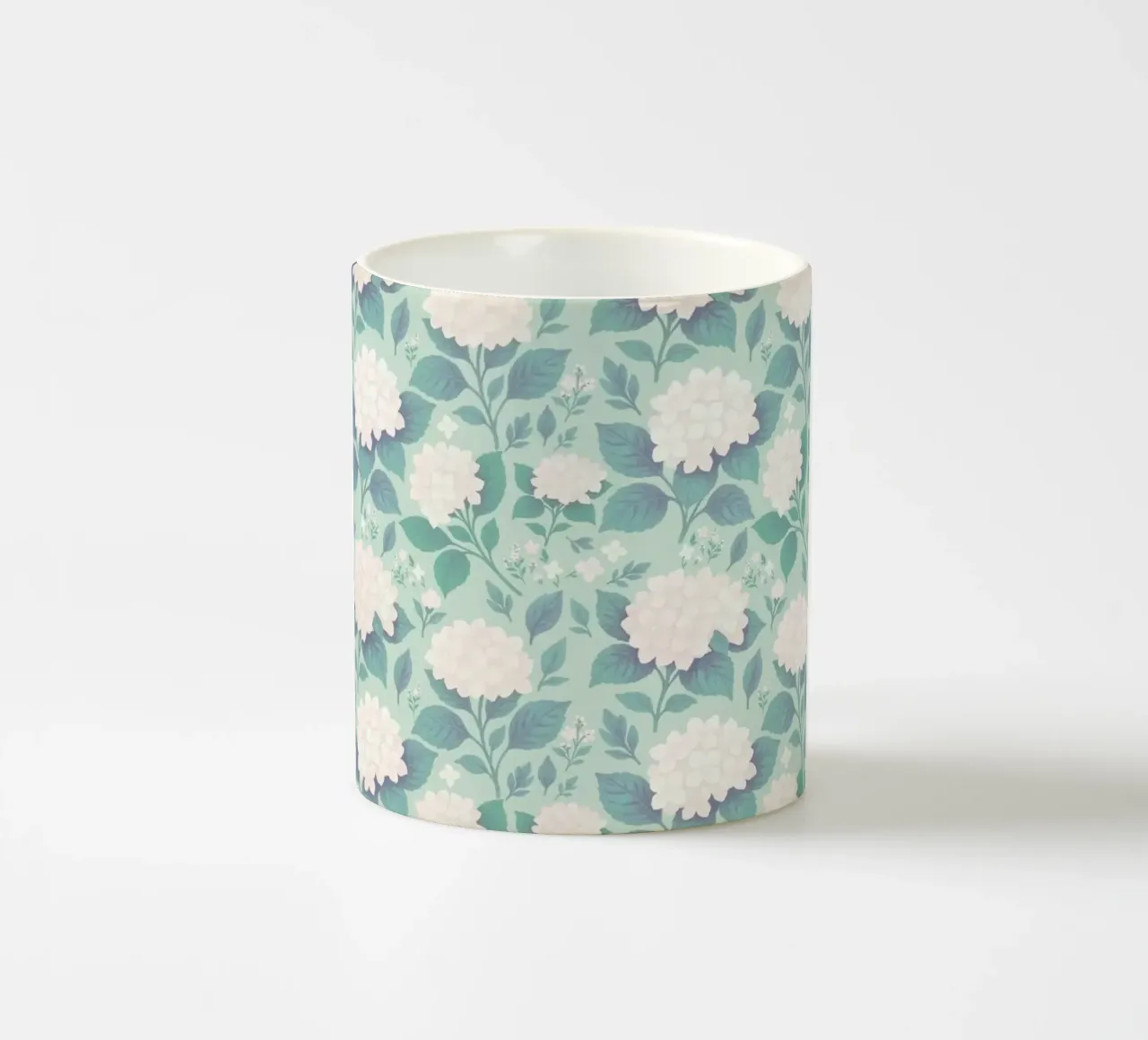 Ortensia Bianco Verde Salvia tazza in ceramica da SilverPegasus