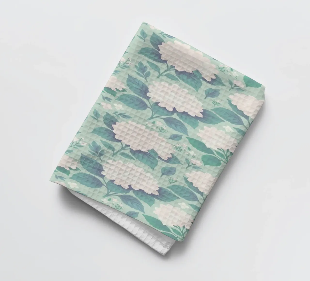Hortensia Blanc Sauge Vert torchon de SilverPegasus