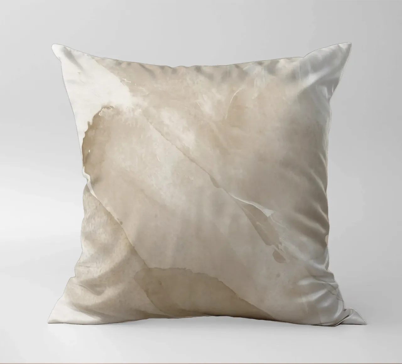 Pennellate astratte beige 2 cuscino da NouveauPrints