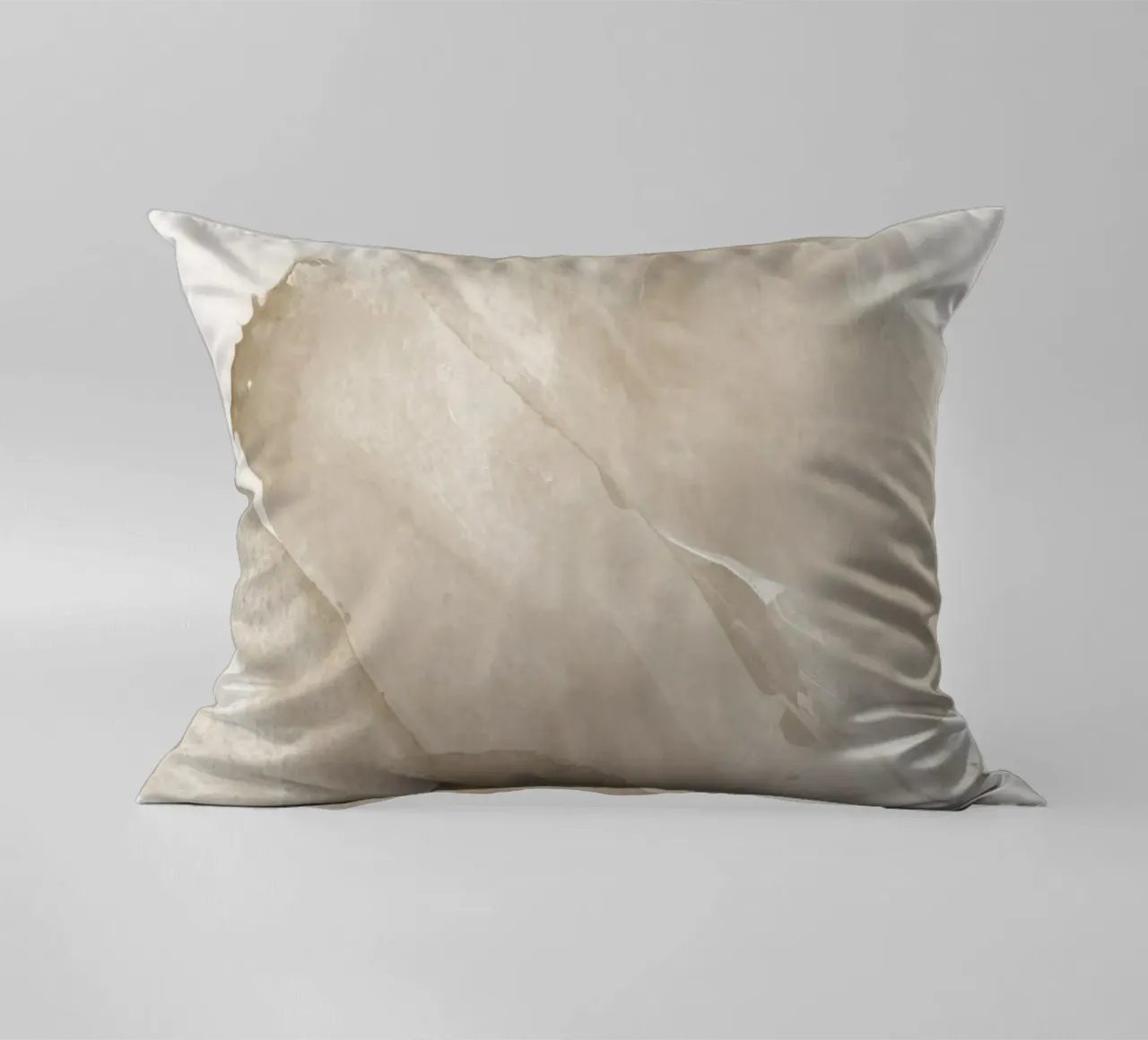 Pennellate astratte beige 2 cuscino da NouveauPrints