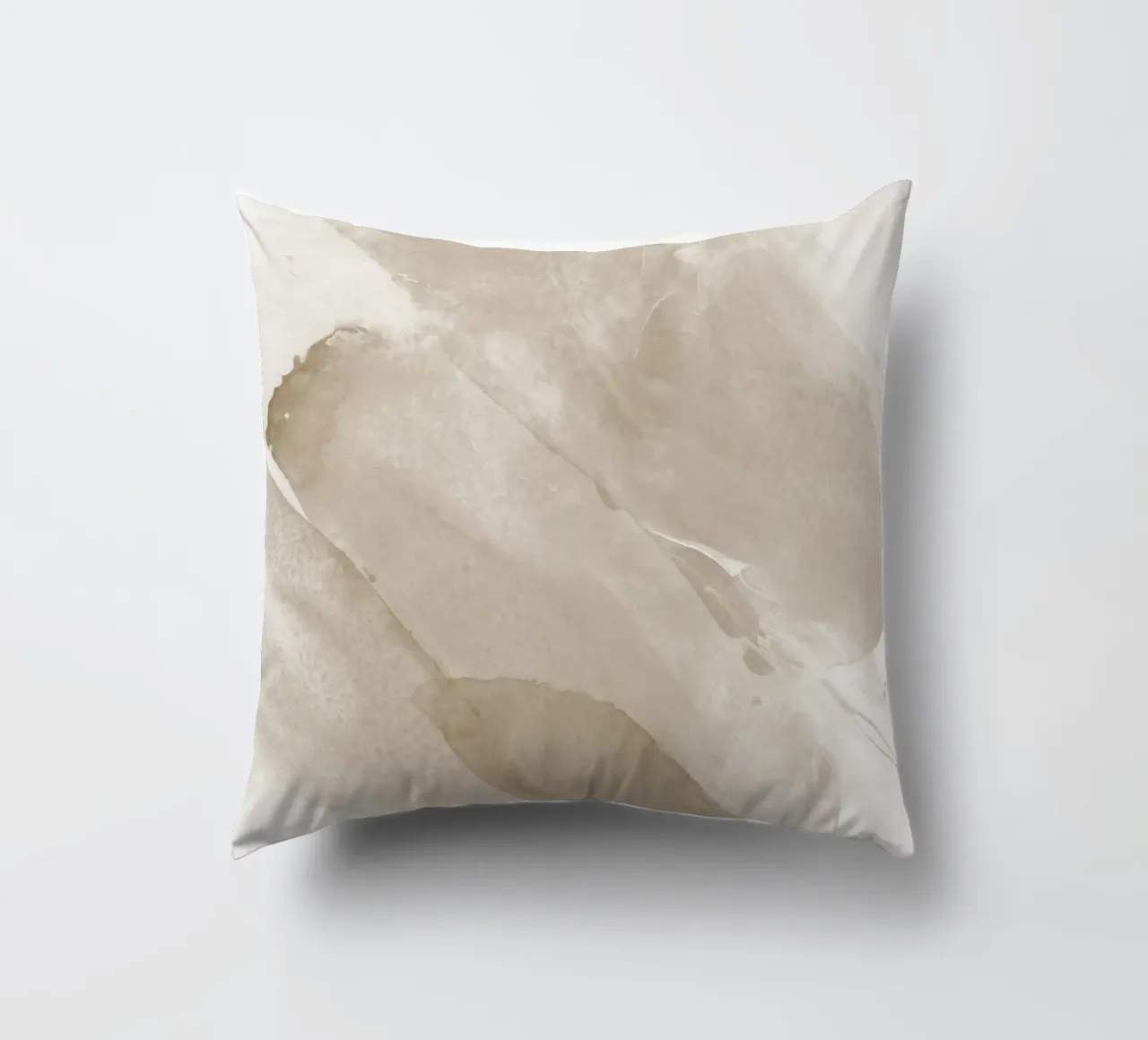 Pennellate astratte beige 2 cuscino da NouveauPrints