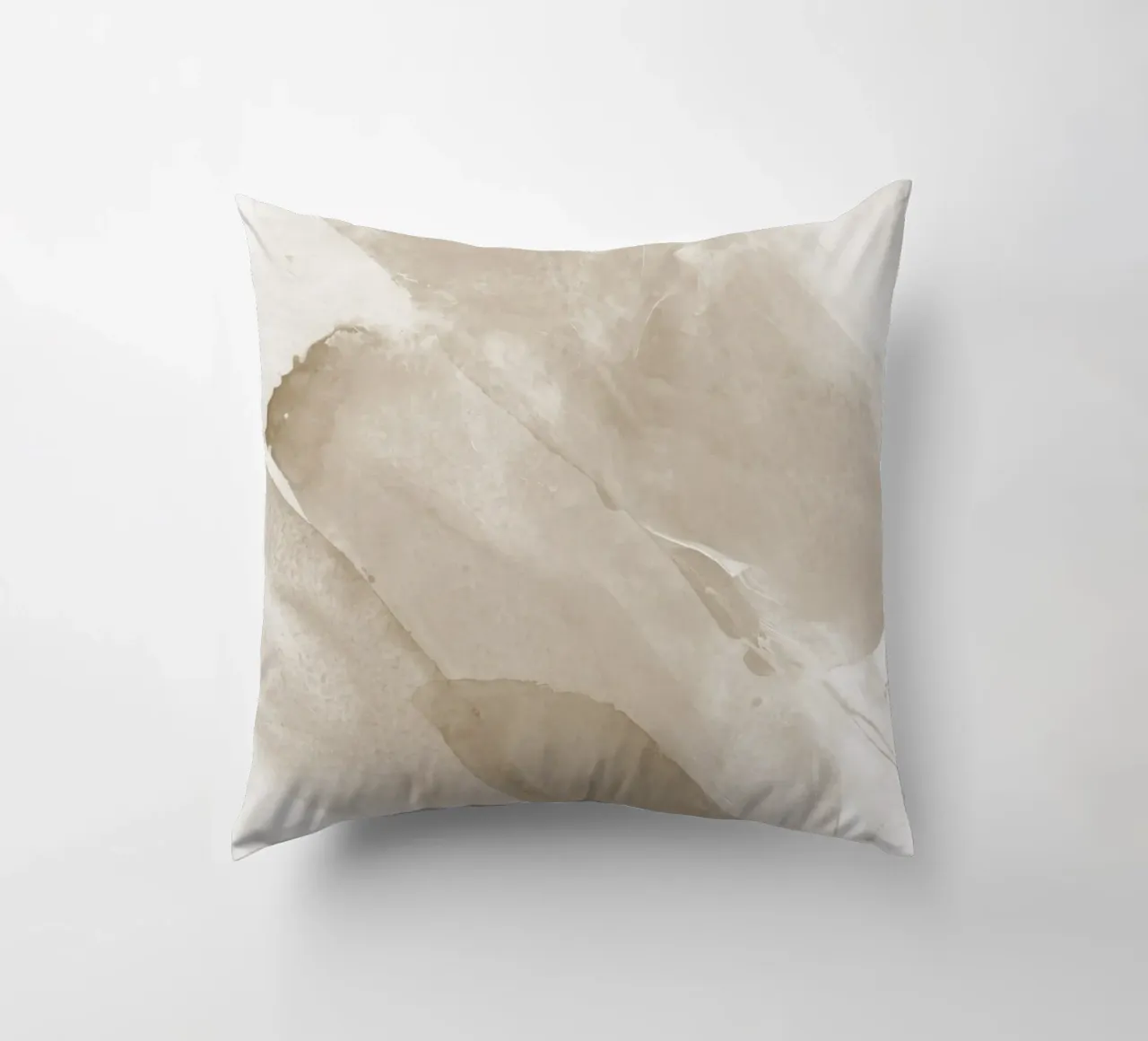 Pennellate astratte beige 2 cuscino da NouveauPrints
